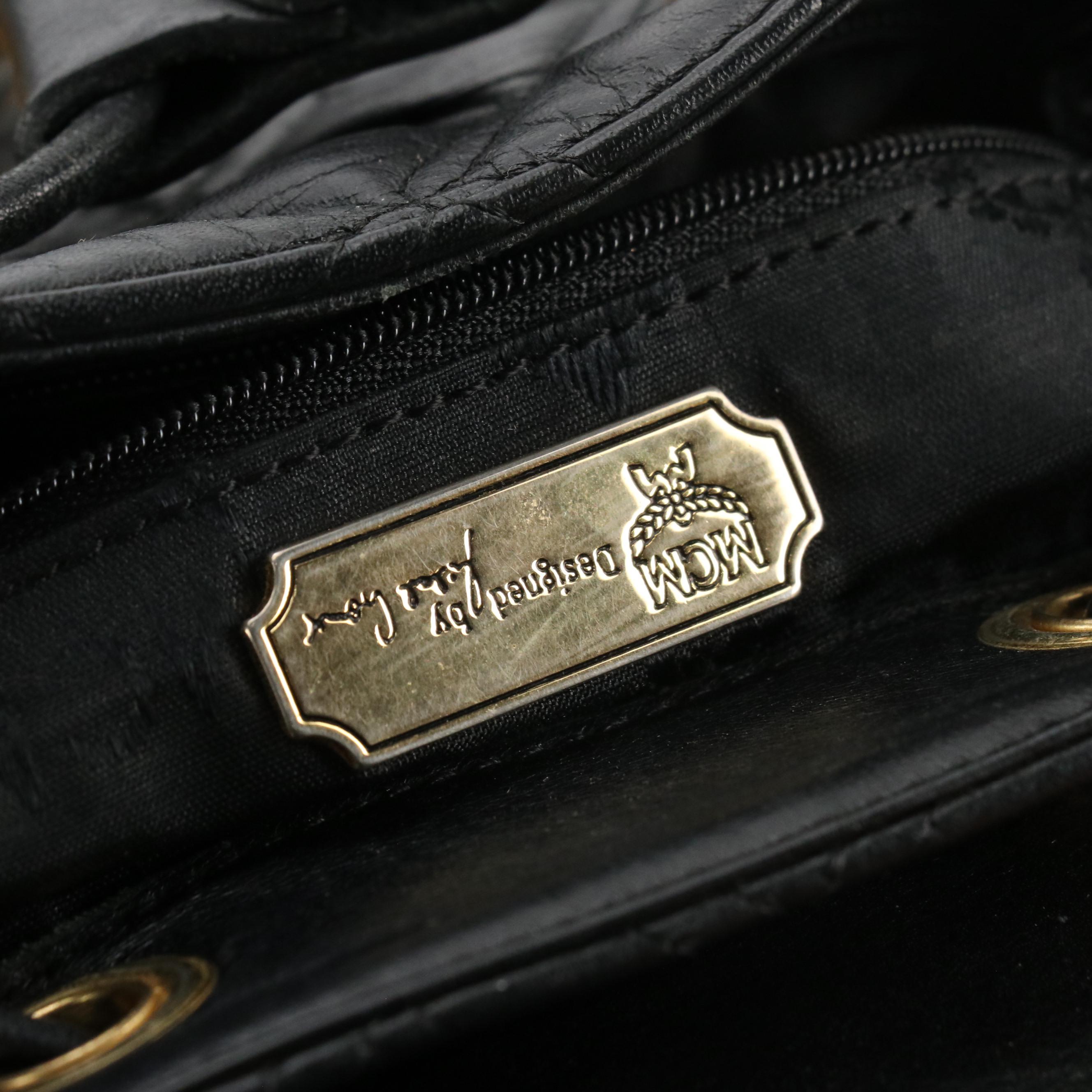 MCM Front Pocket Backpack Bag in Diamond Quilted Leather