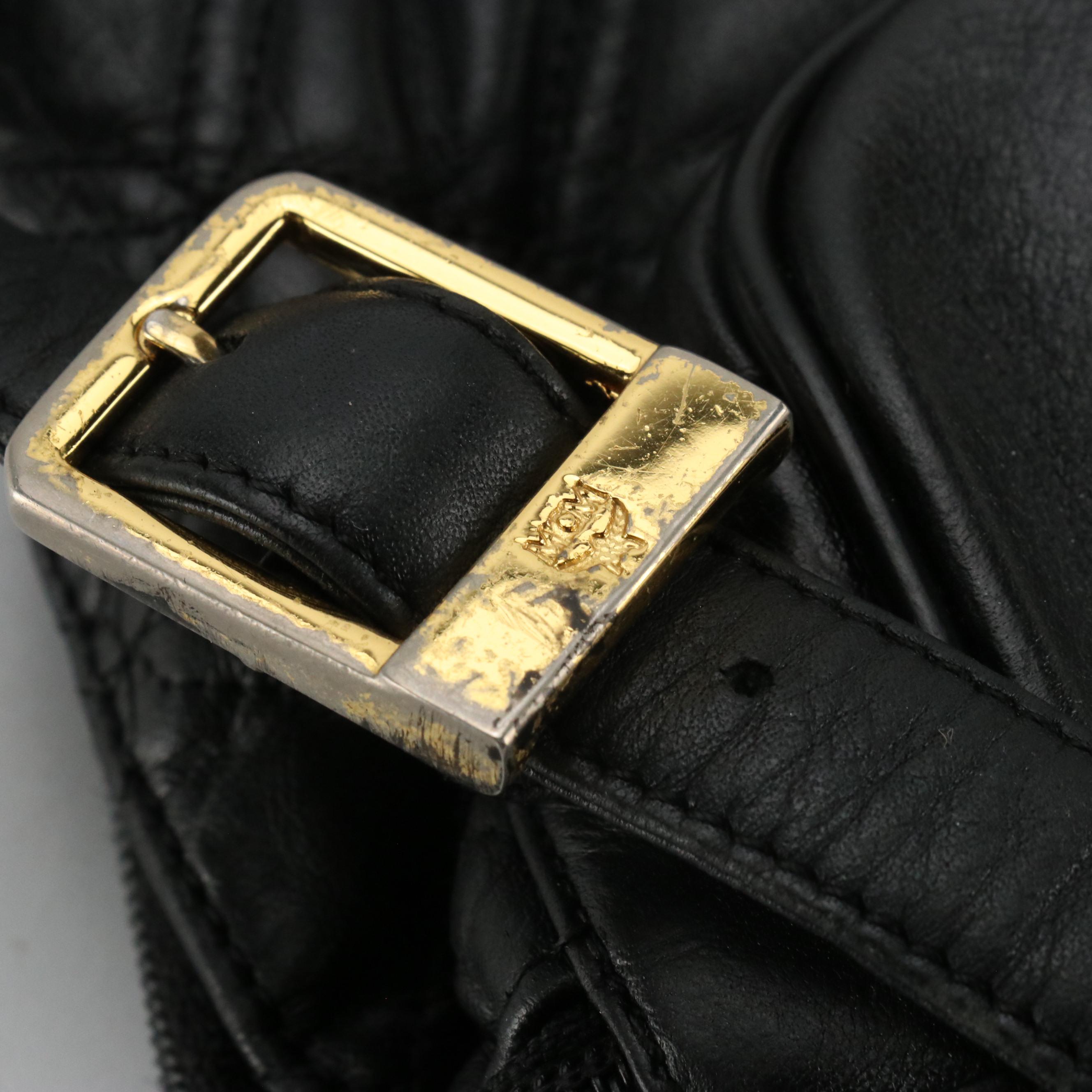 MCM Front Pocket Backpack Bag in Diamond Quilted Leather