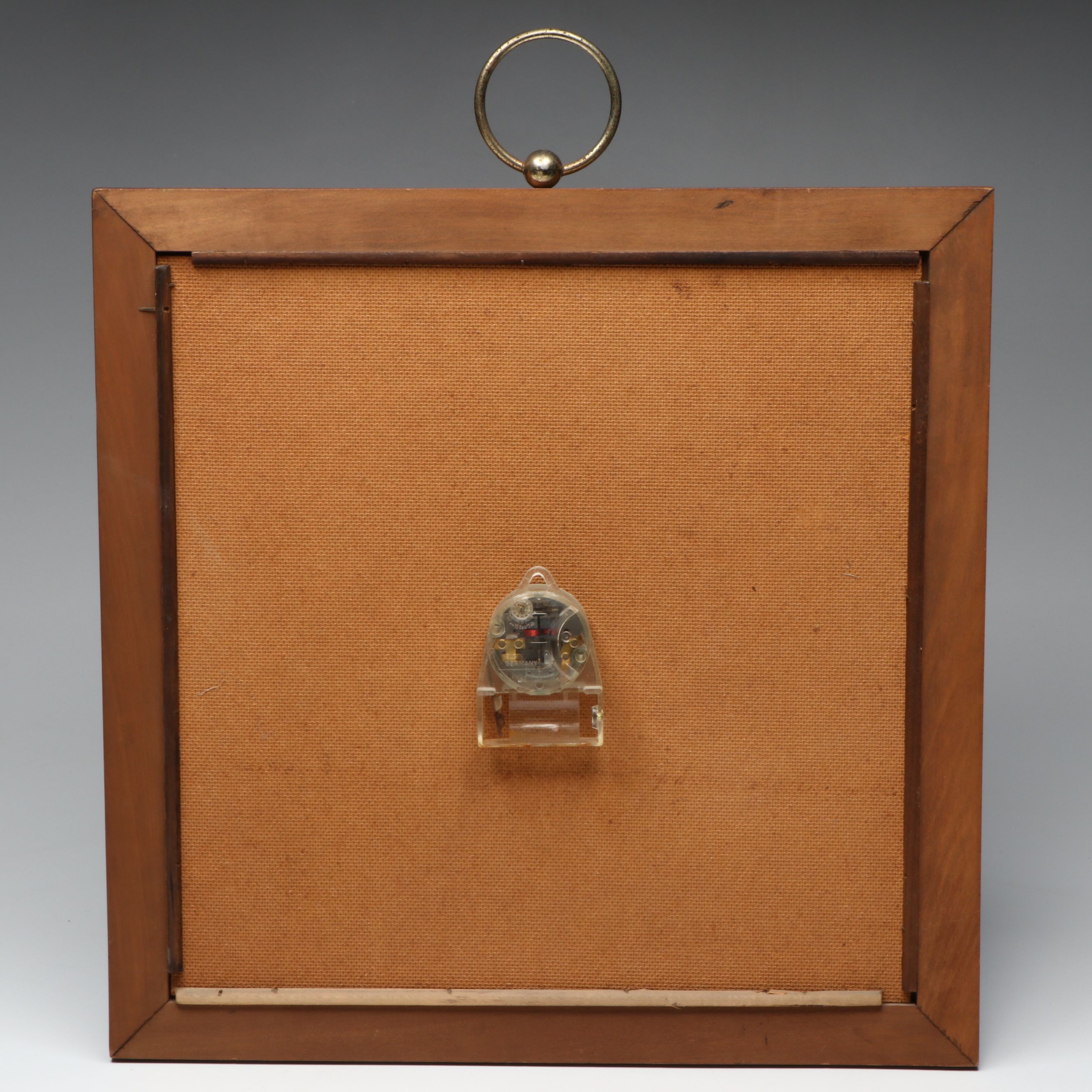 Elgin Wood Framed Gilt Leather Wall Clock