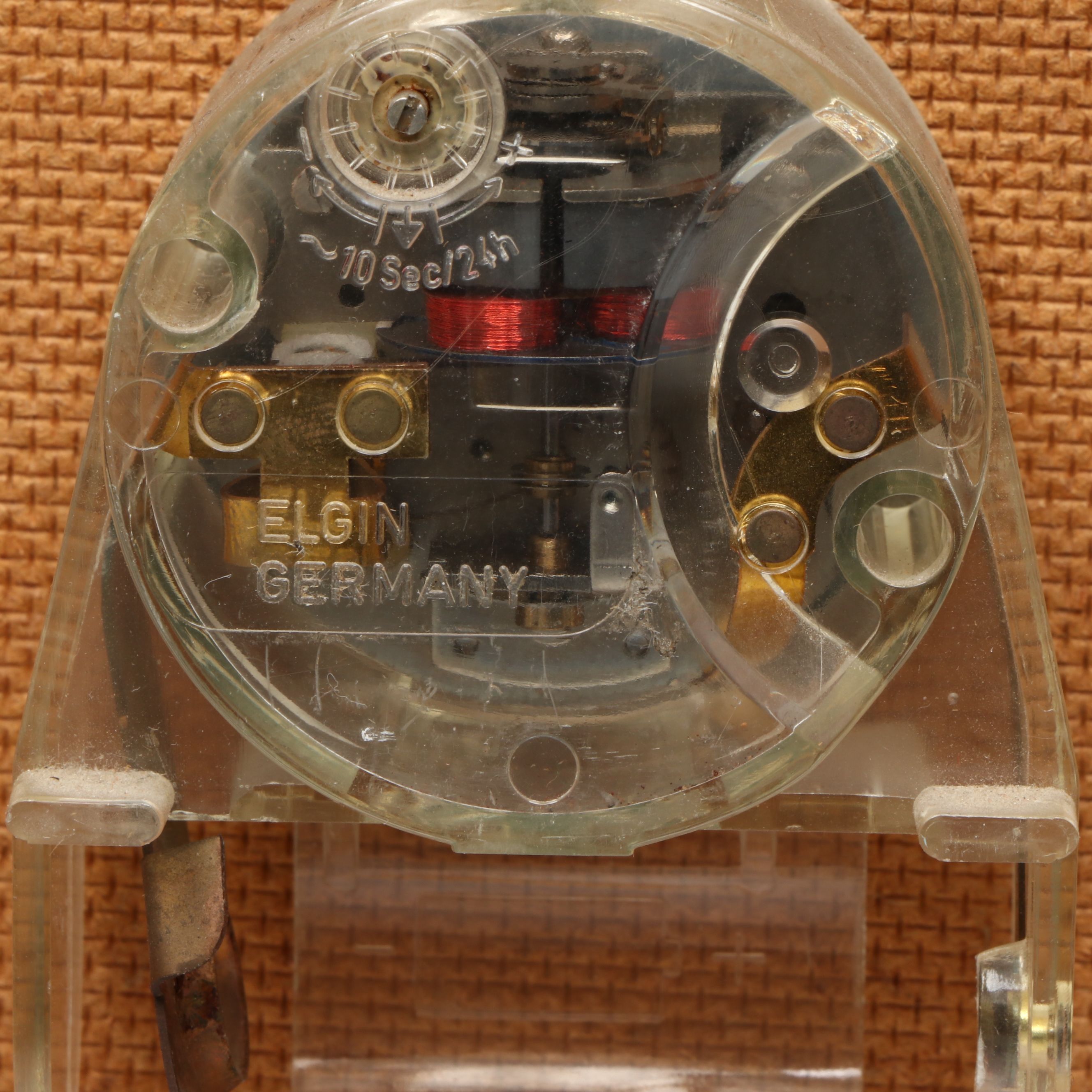 Elgin Wood Framed Gilt Leather Wall Clock