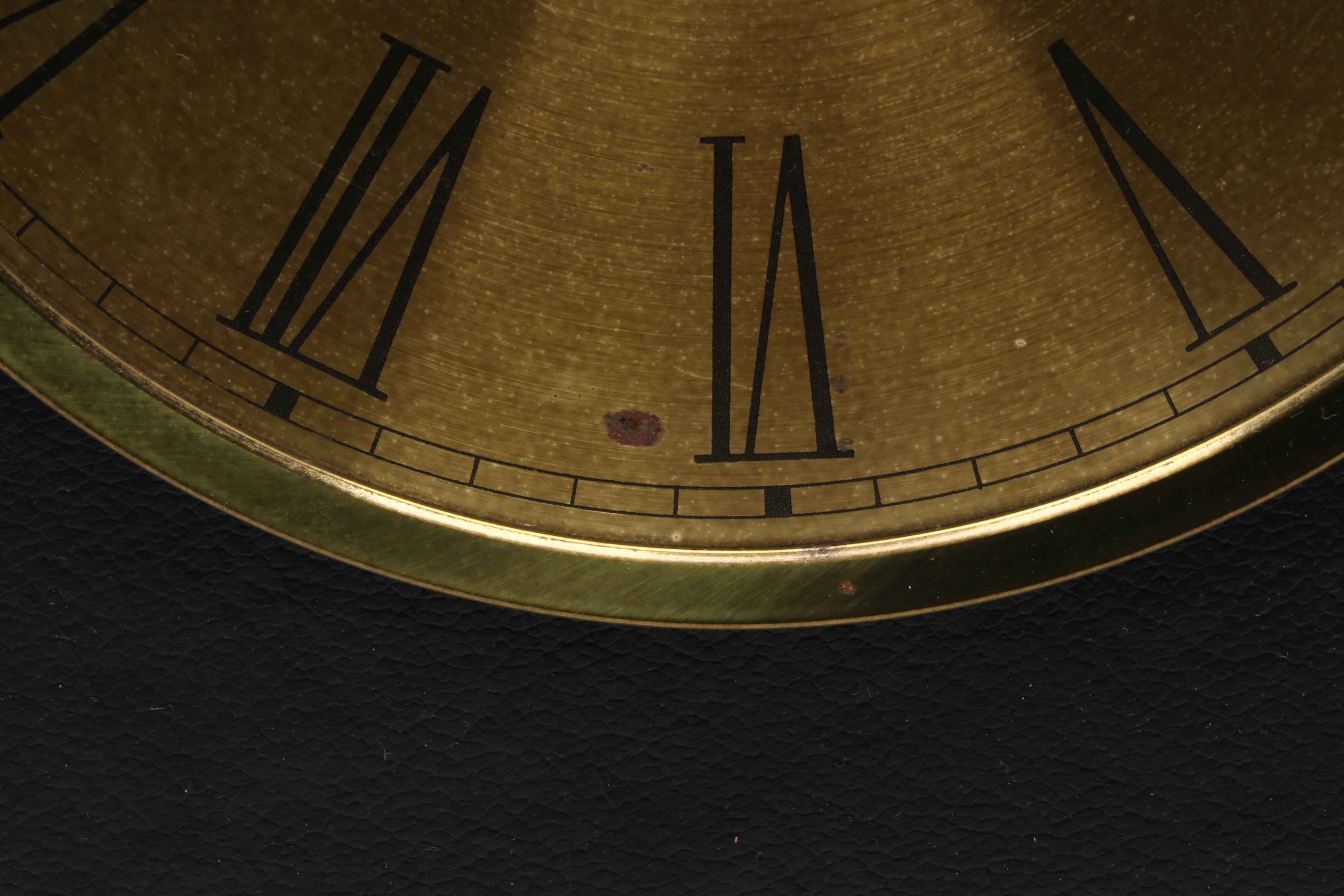 Elgin Wood Framed Gilt Leather Wall Clock