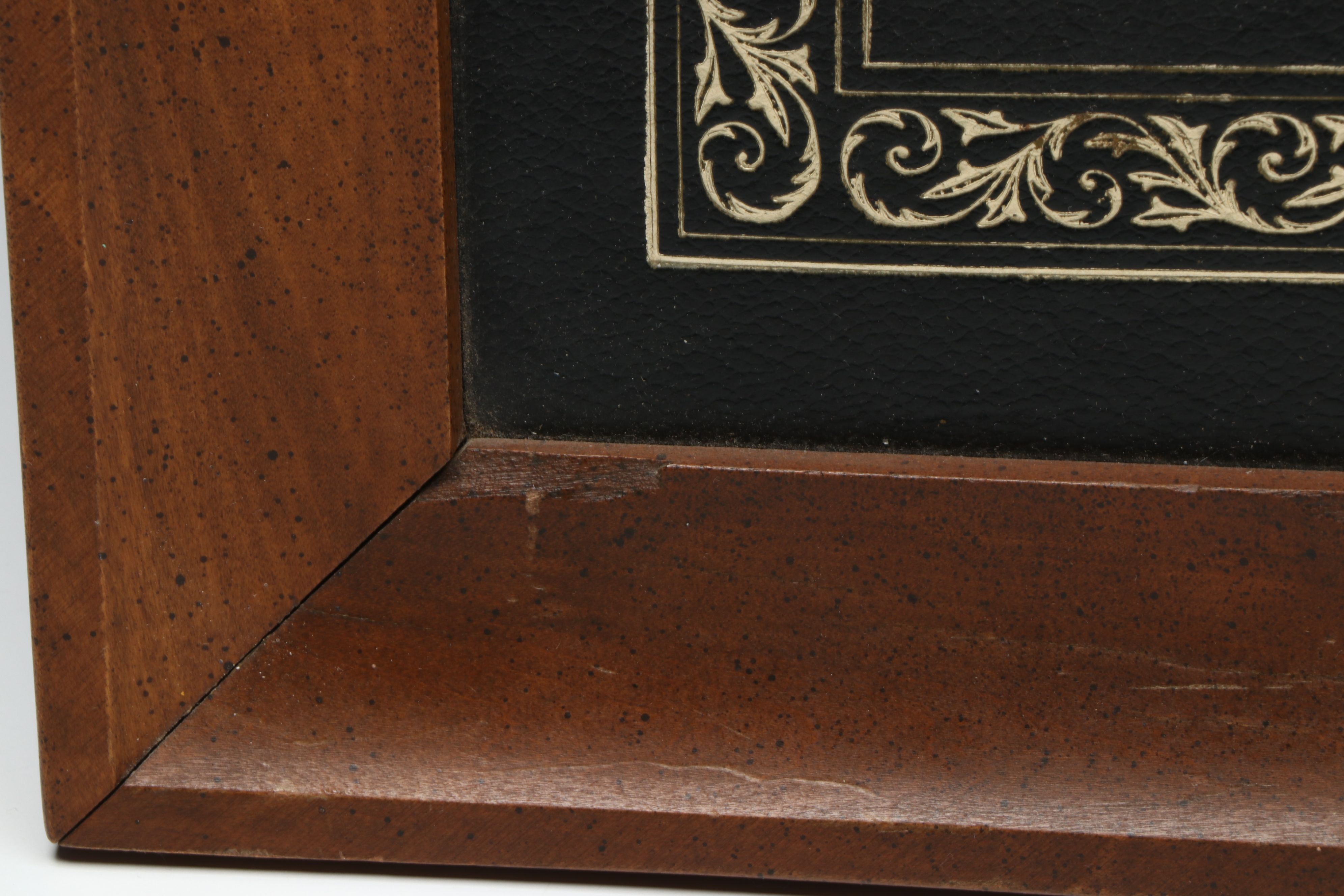 Elgin Wood Framed Gilt Leather Wall Clock