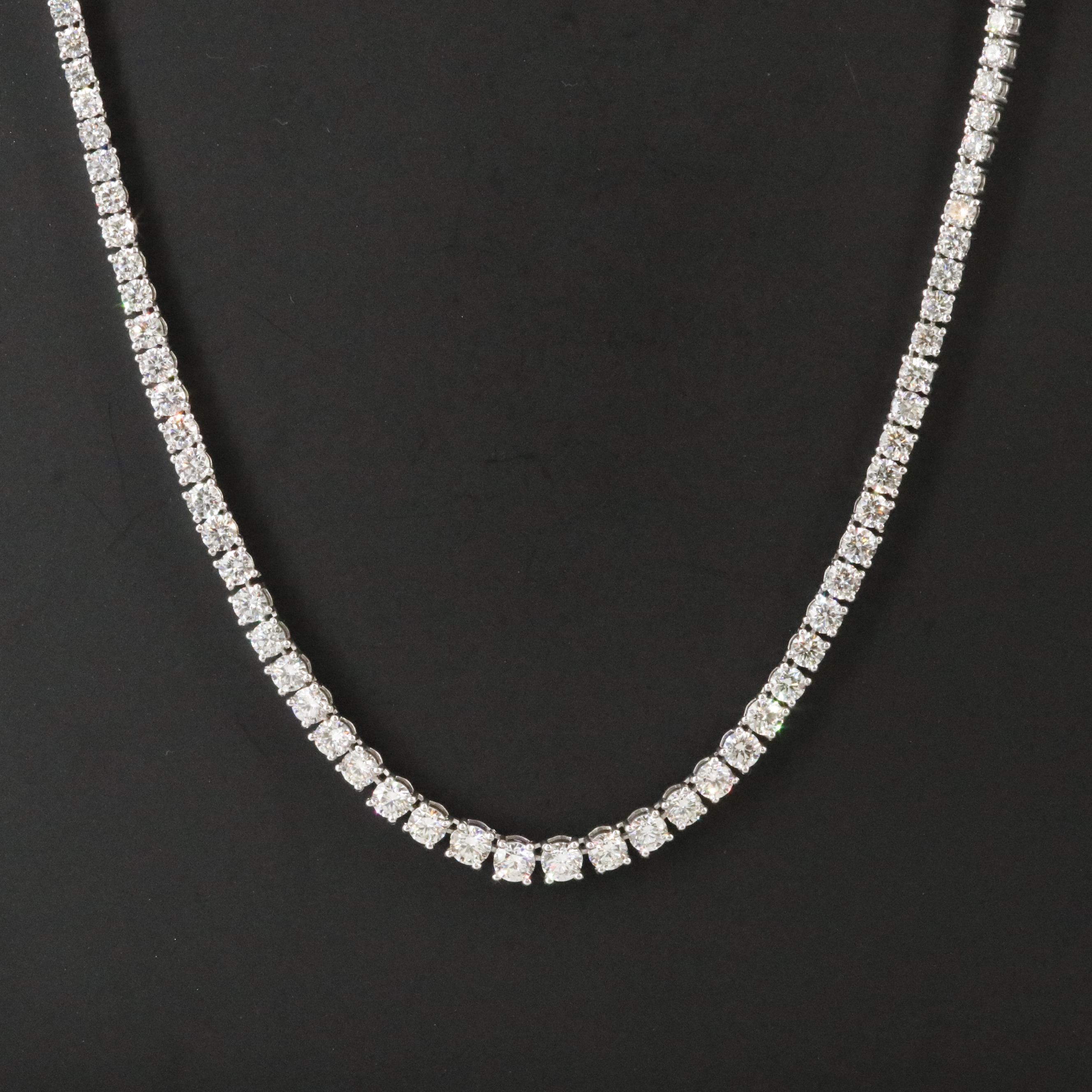 Platinum 11.88 CTW Riviera Necklace with GIA Report