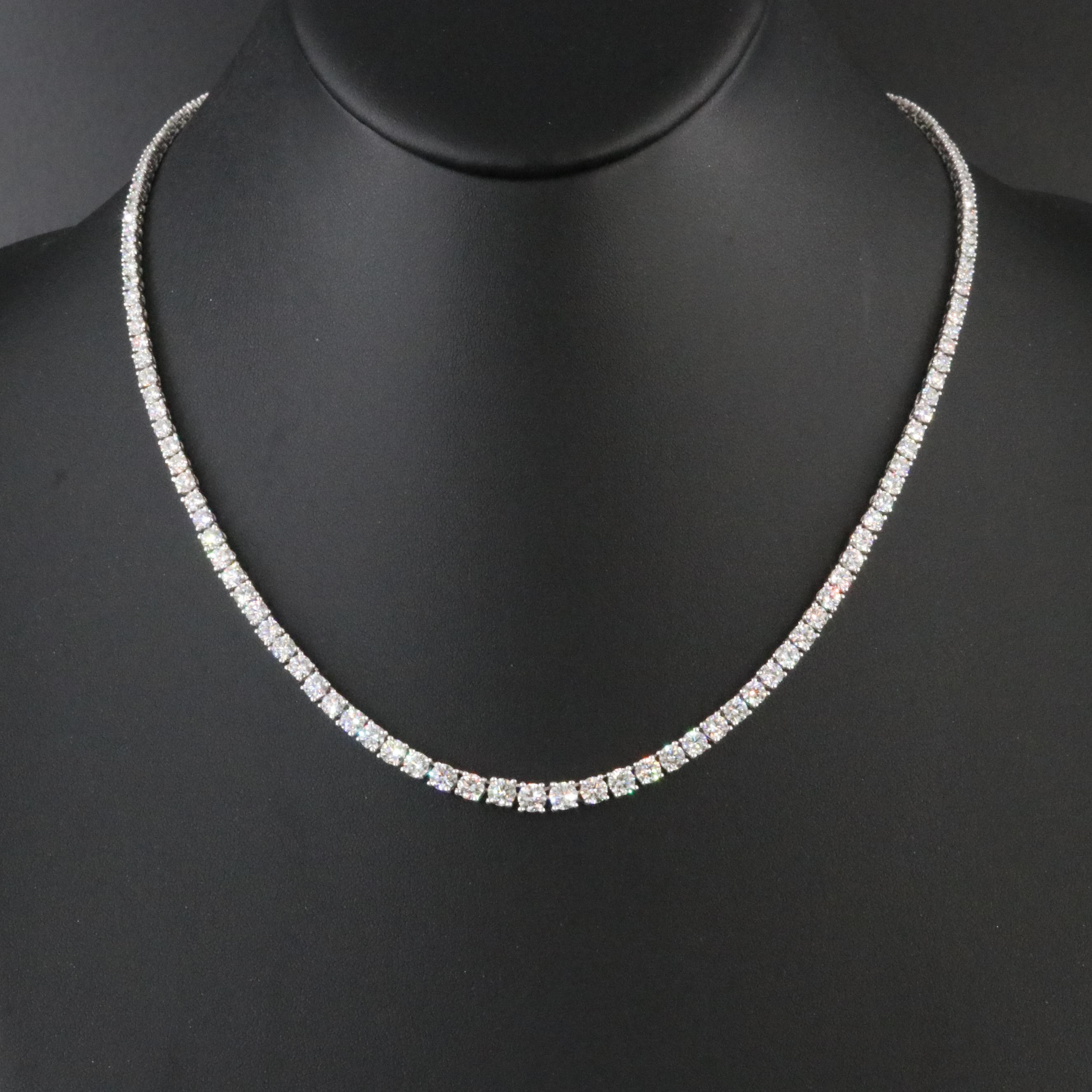 Platinum 11.88 CTW Riviera Necklace with GIA Report