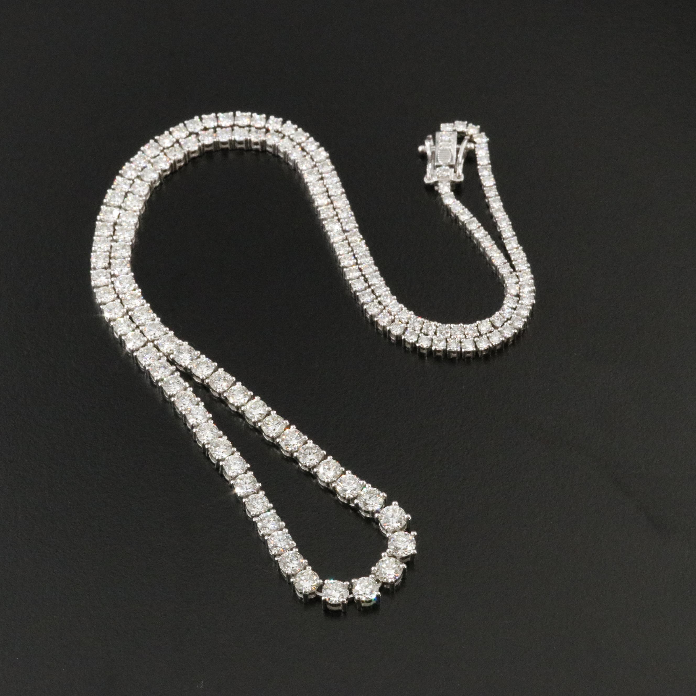 Platinum 11.88 CTW Riviera Necklace with GIA Report