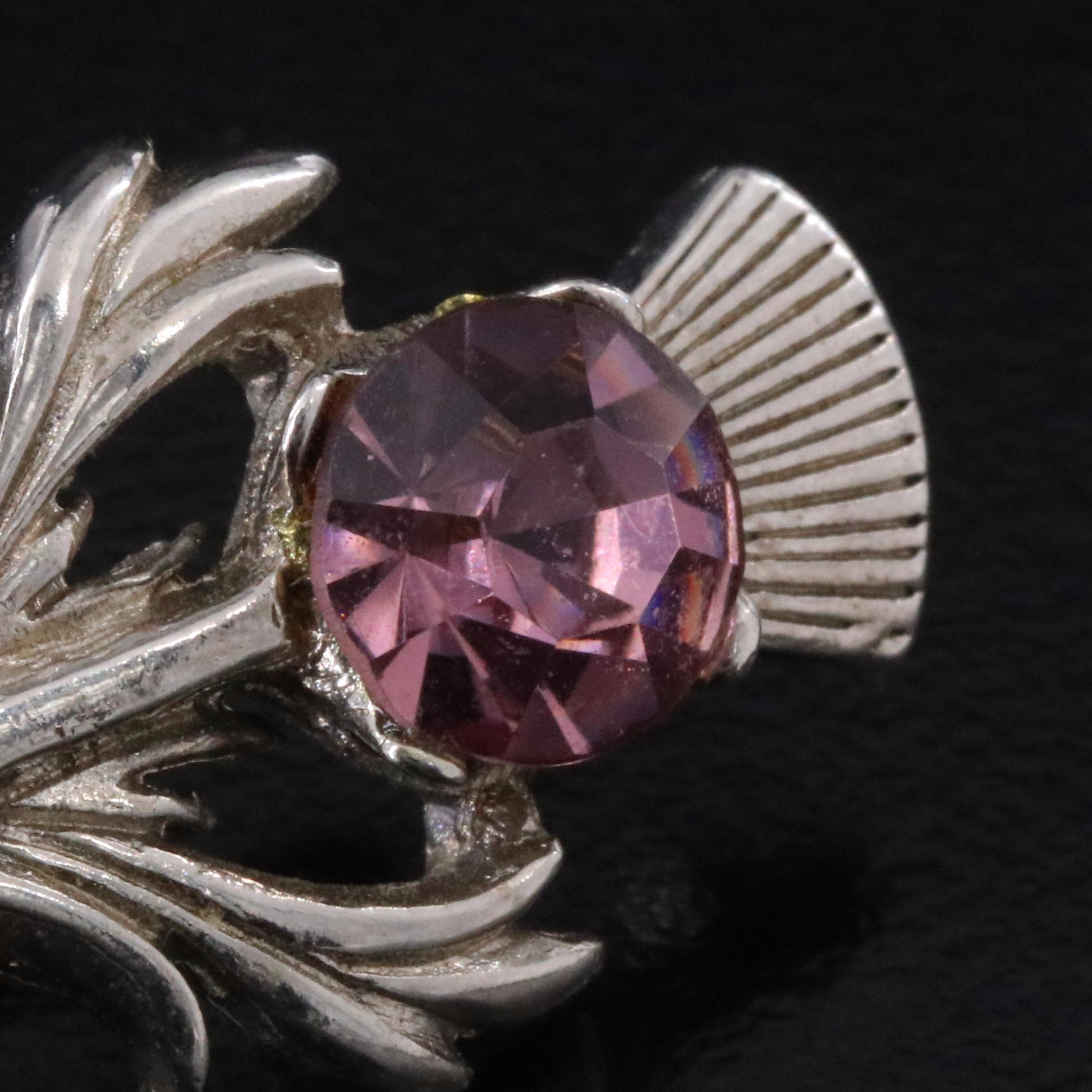 Rhinestone Scottish Thistle Pin