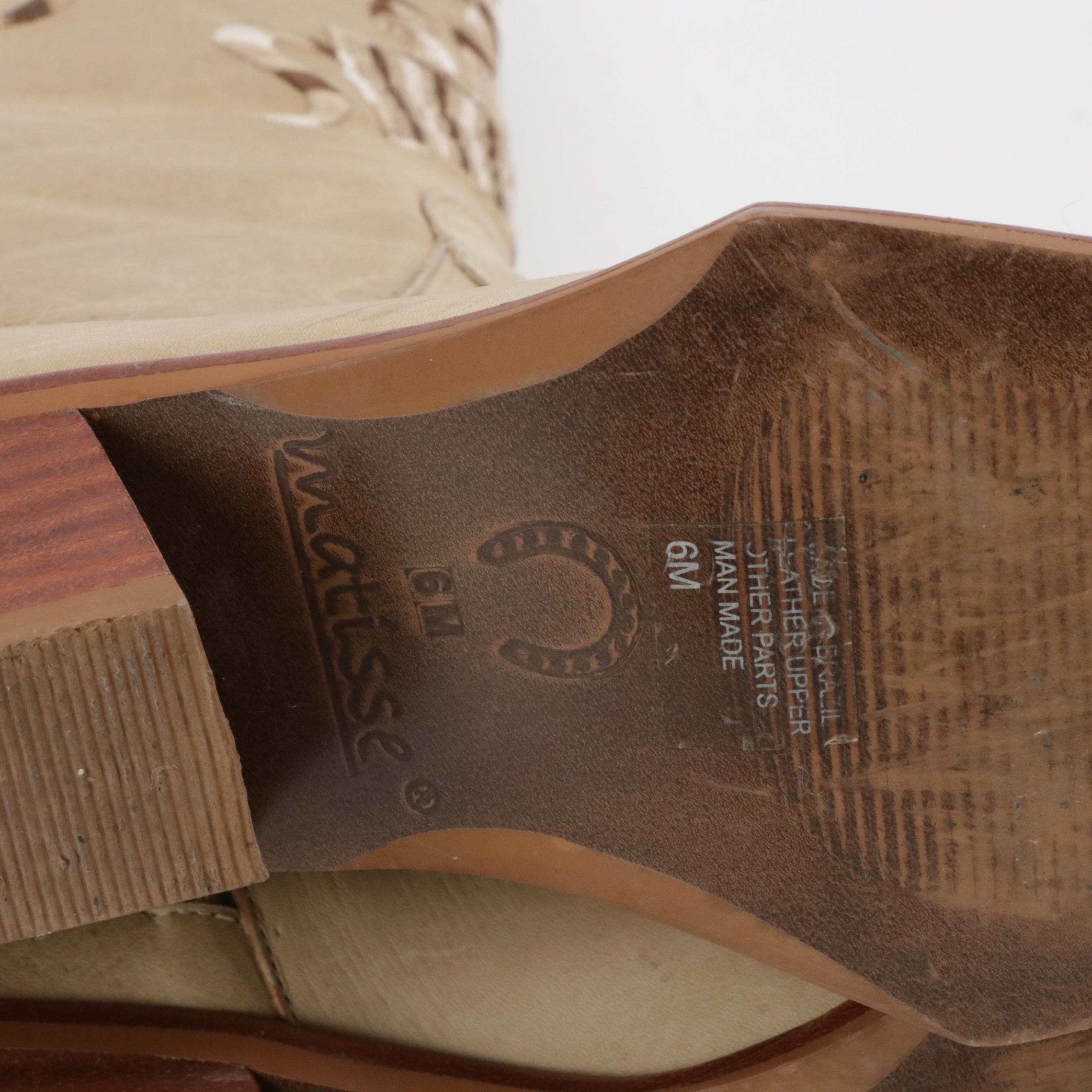 Lucchese White Leather Cowgirl Boots & Matisse Embroidered Leather Western Boots