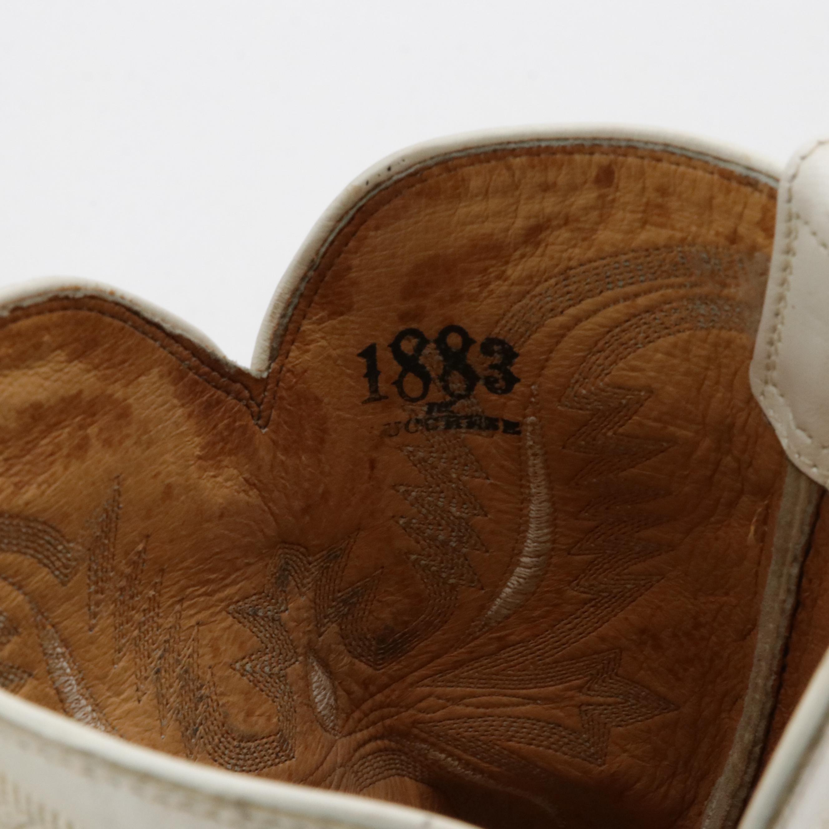 Lucchese White Leather Cowgirl Boots & Matisse Embroidered Leather Western Boots