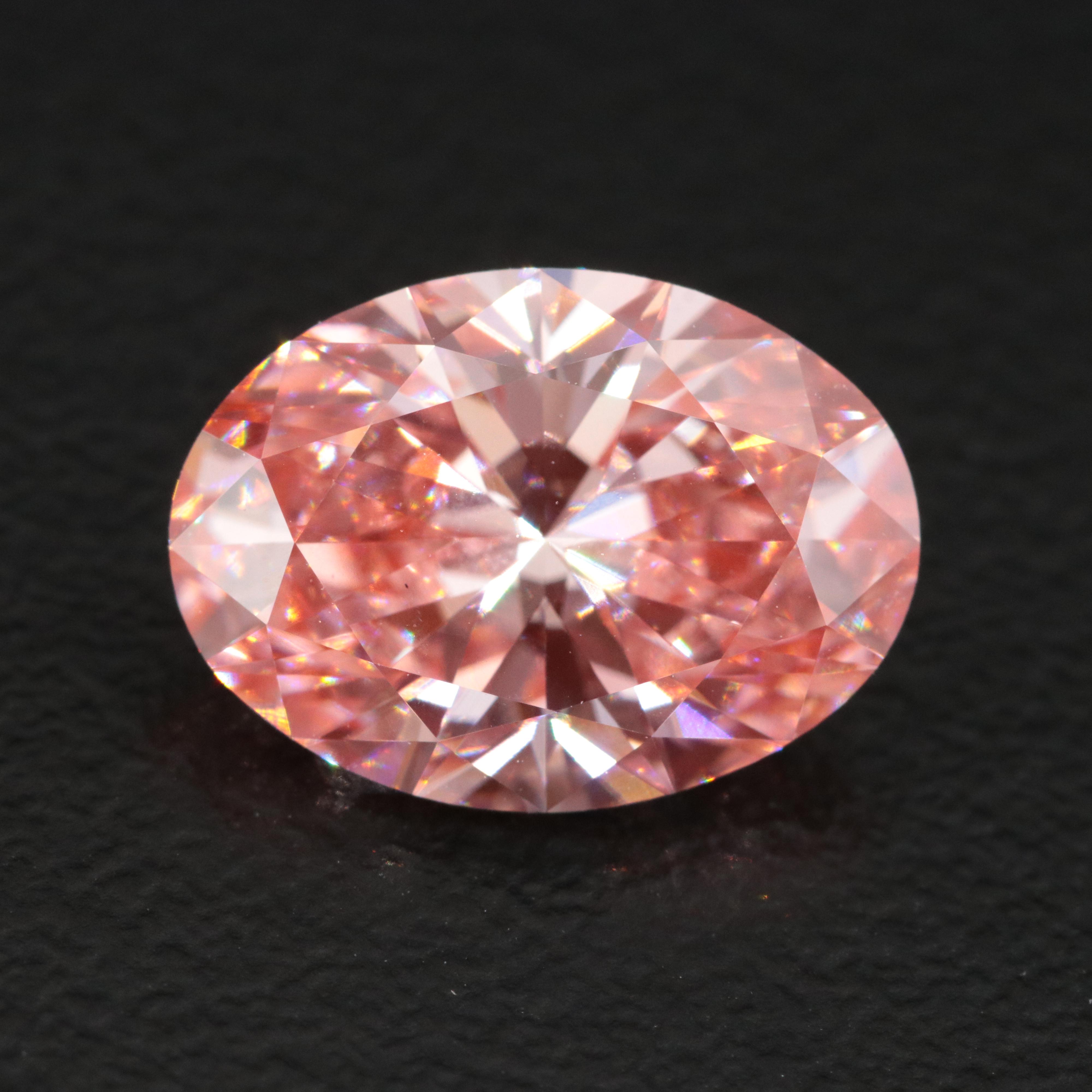 Loose 3.05 CT Lab Grown Fancy Pink Diamond with IGI Report