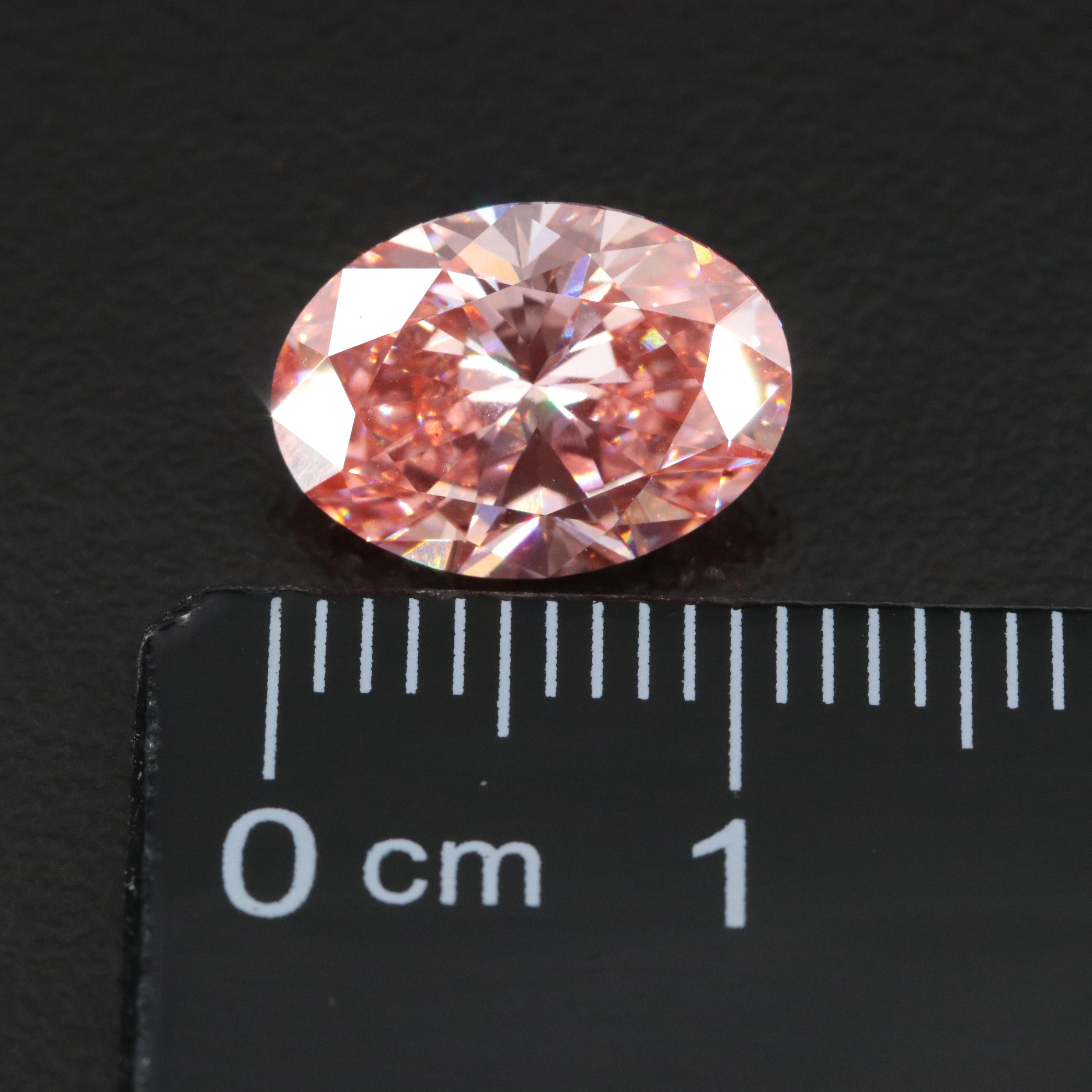 Loose 3.05 CT Lab Grown Fancy Pink Diamond with IGI Report
