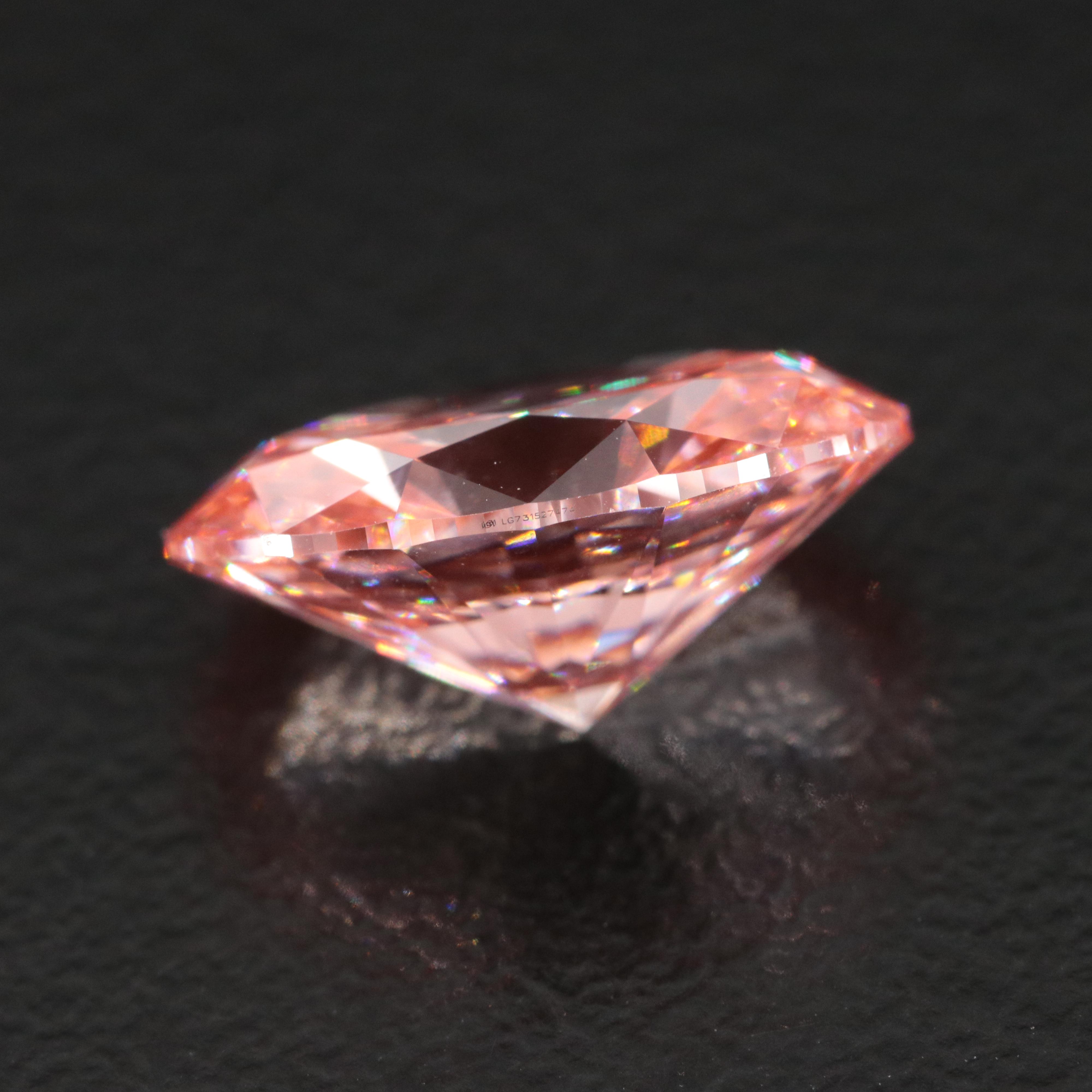 Loose 3.05 CT Lab Grown Fancy Pink Diamond with IGI Report