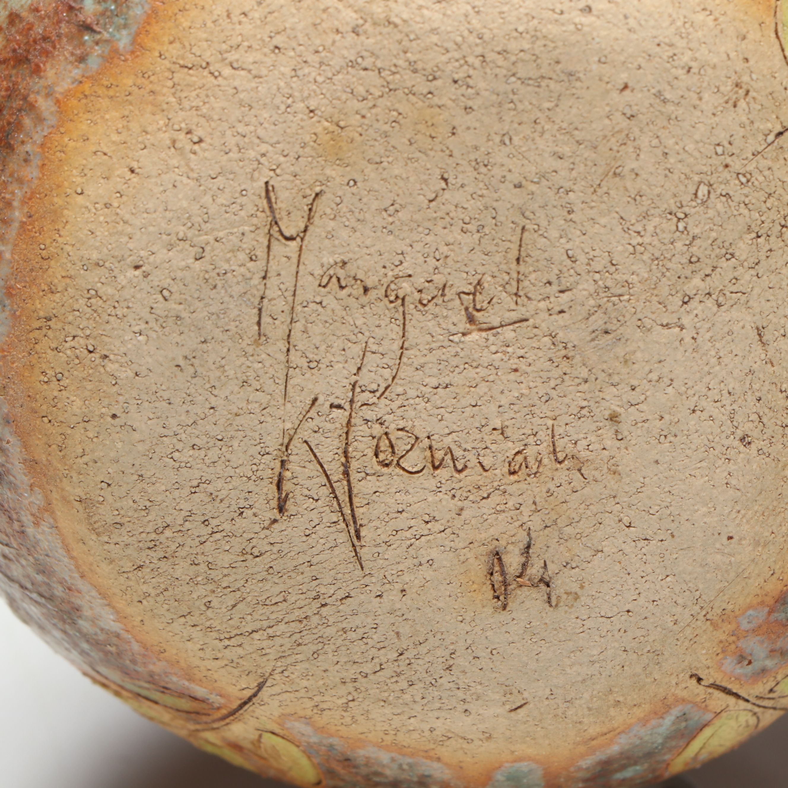 Artist Signed Sgraffito Bud Vase with More Art Pottery Vessels