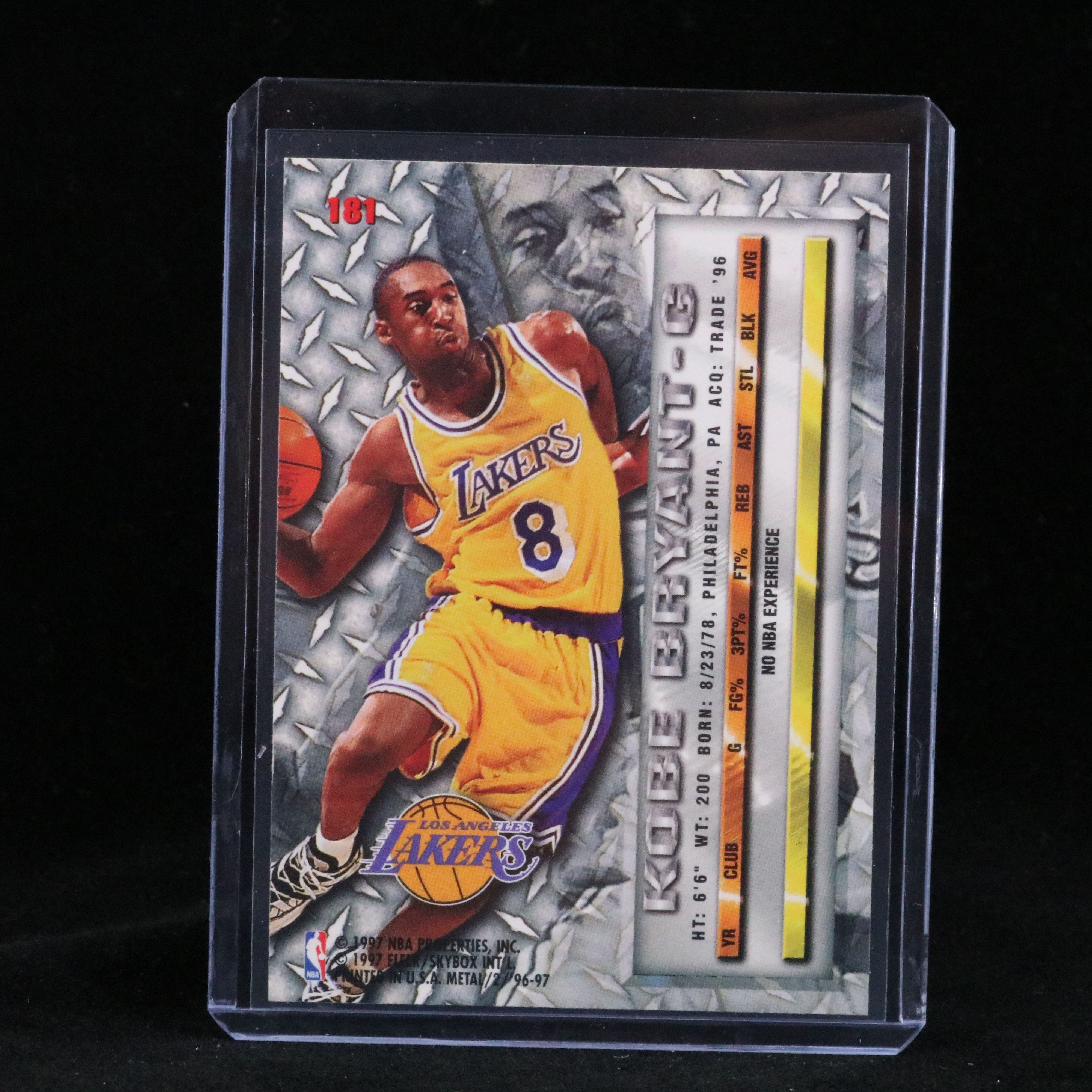 1996-97 Fleer Metal Kobe Bryant Los Angeles Lakers Rookie Card