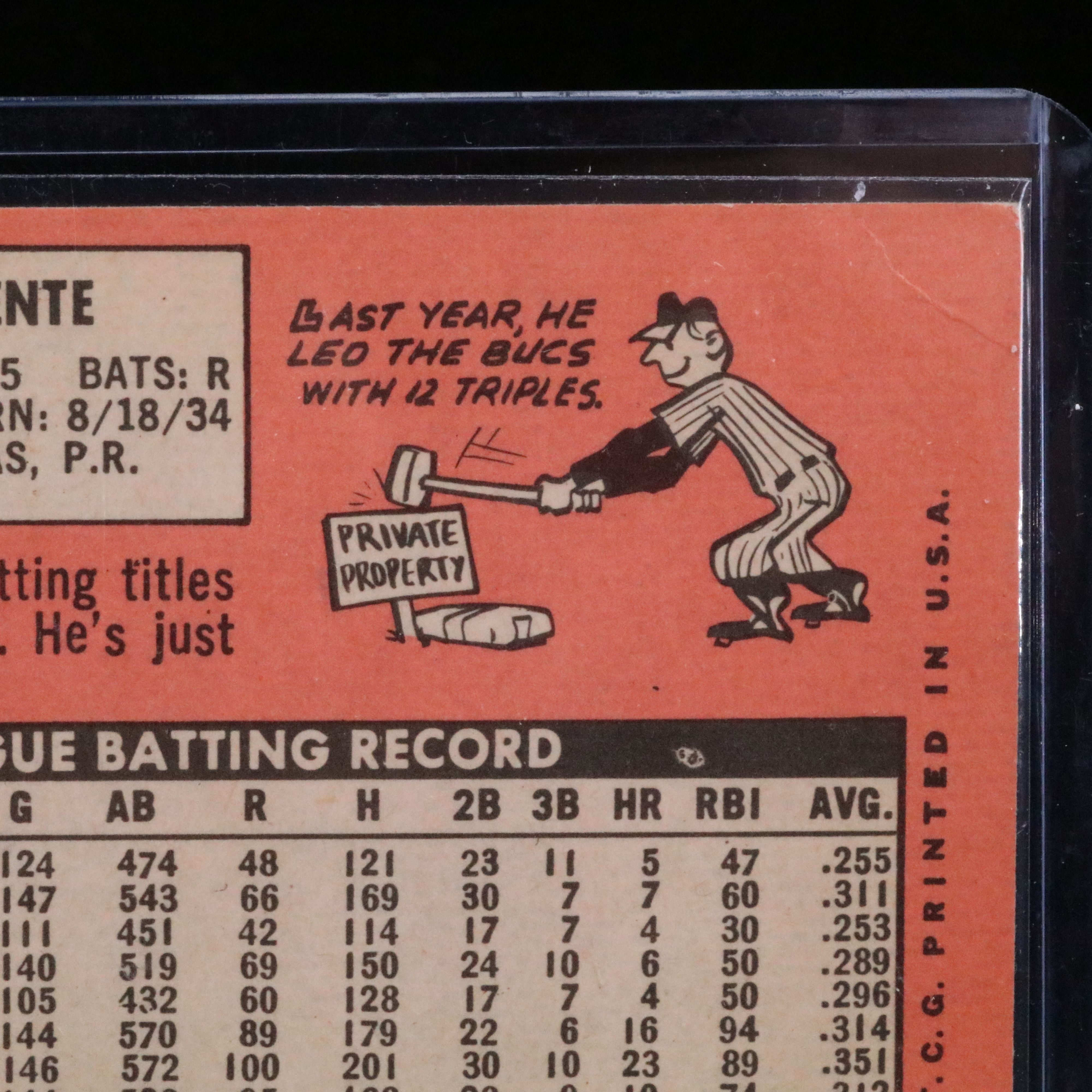 1969 Topps Roberto Clemente Pittsburgh Pirates Baseball Card