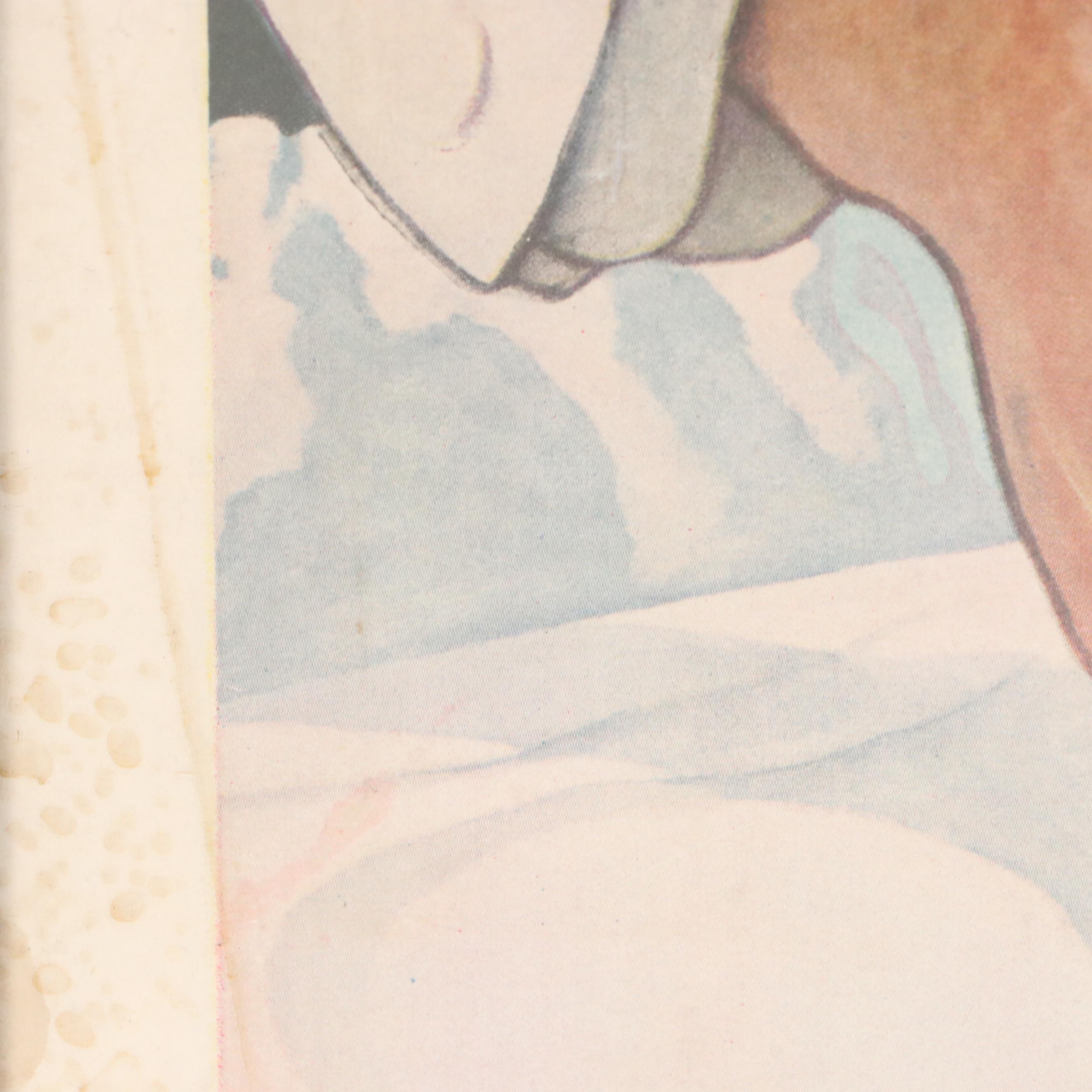 Coca-Cola Offset Lithograph Advertisement Illustration, Mid-20th Century