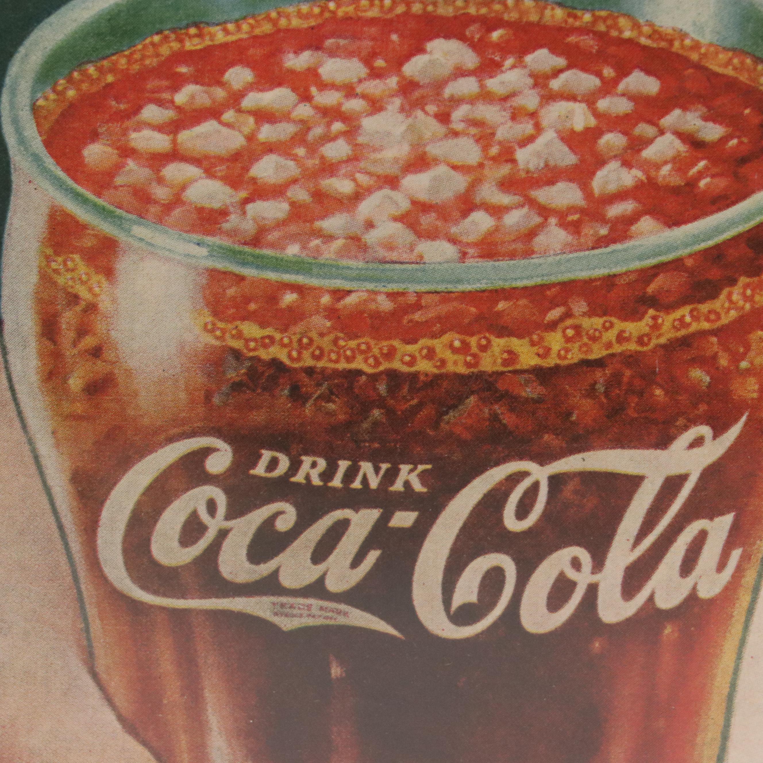 Coca-Cola Offset Lithograph Advertisement Illustration, Mid-20th Century