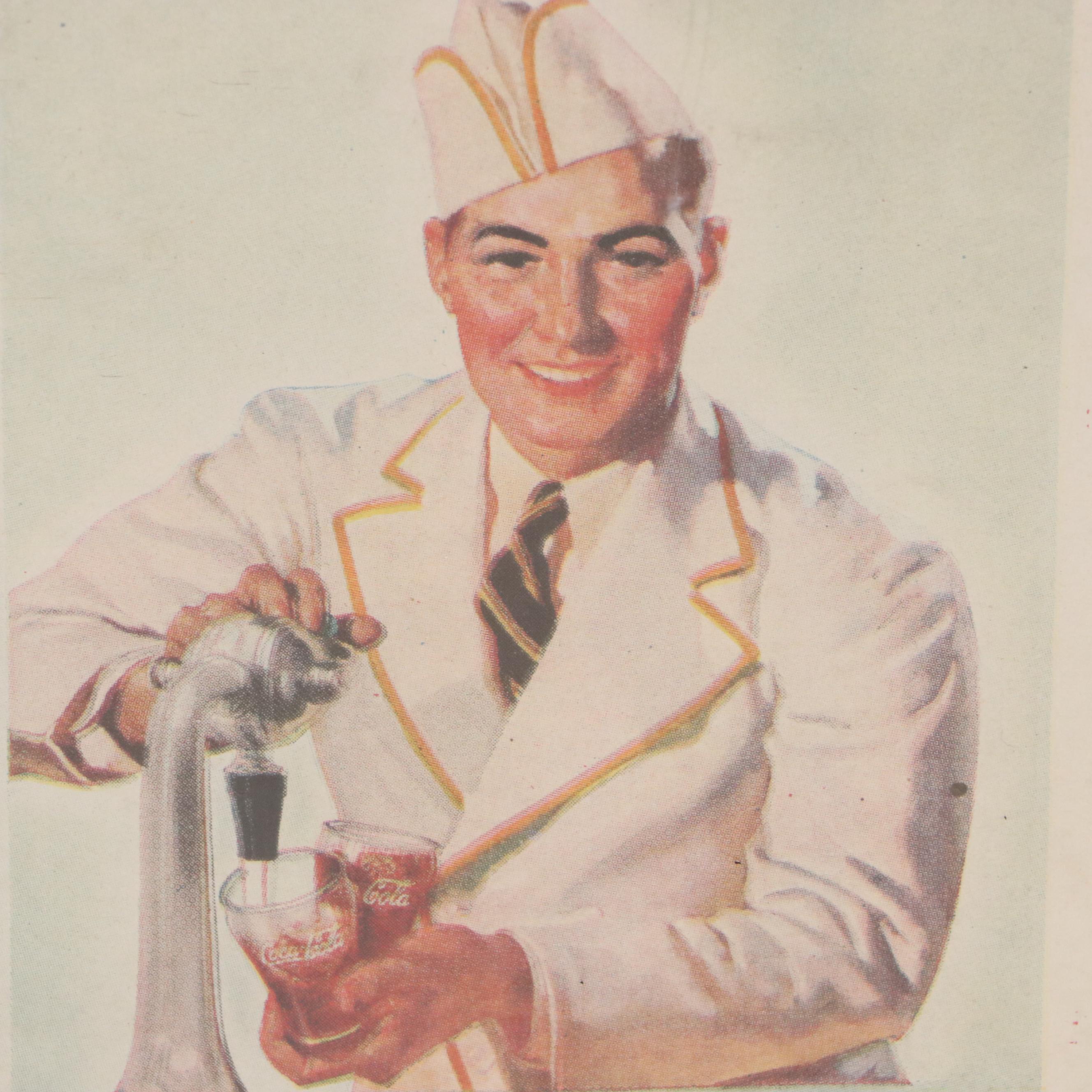 Coca-Cola Offset Lithograph Advertisement Illustration, Mid-20th Century