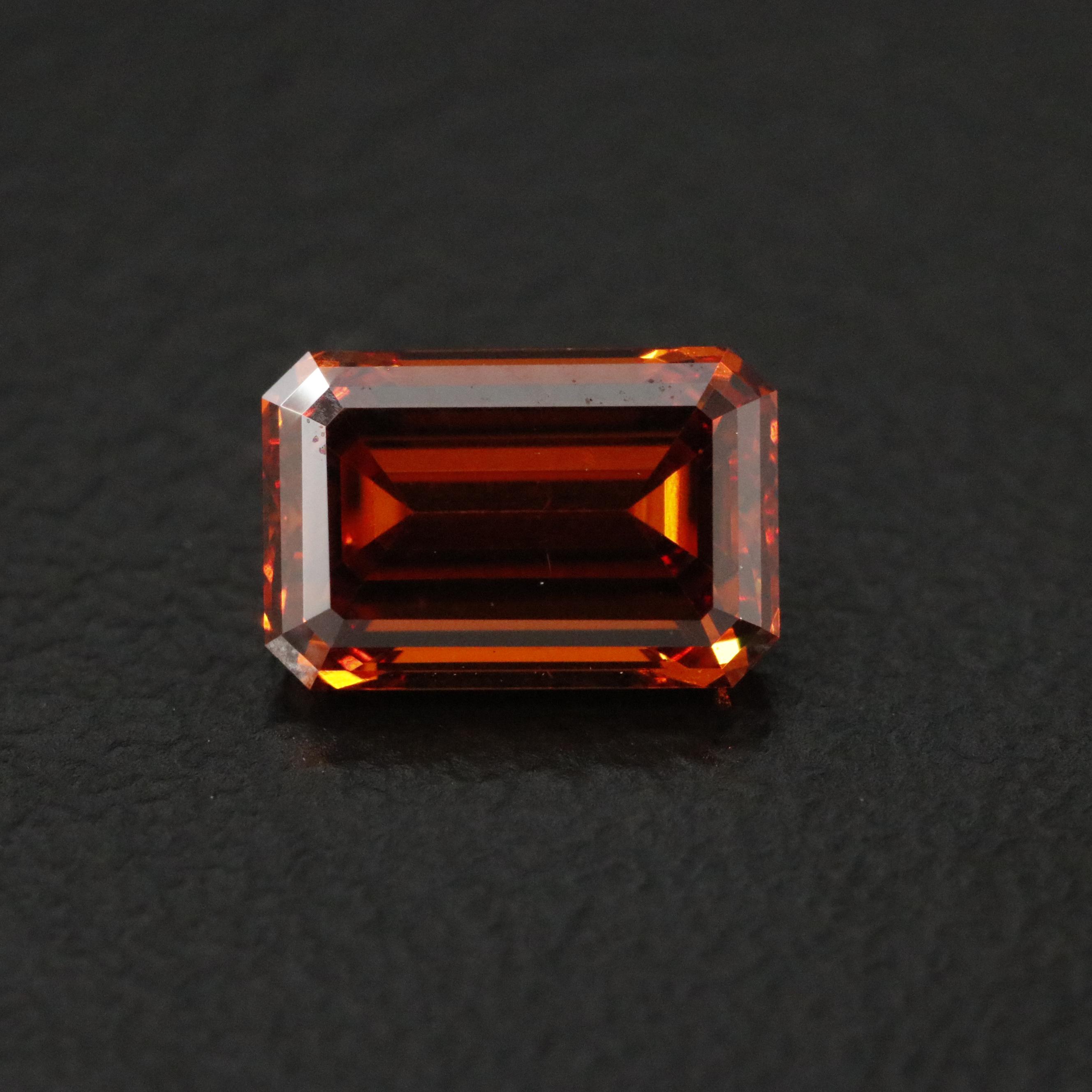 Loose 1.00 CT Lab Grown Fancy Orange Diamond with IGI Report