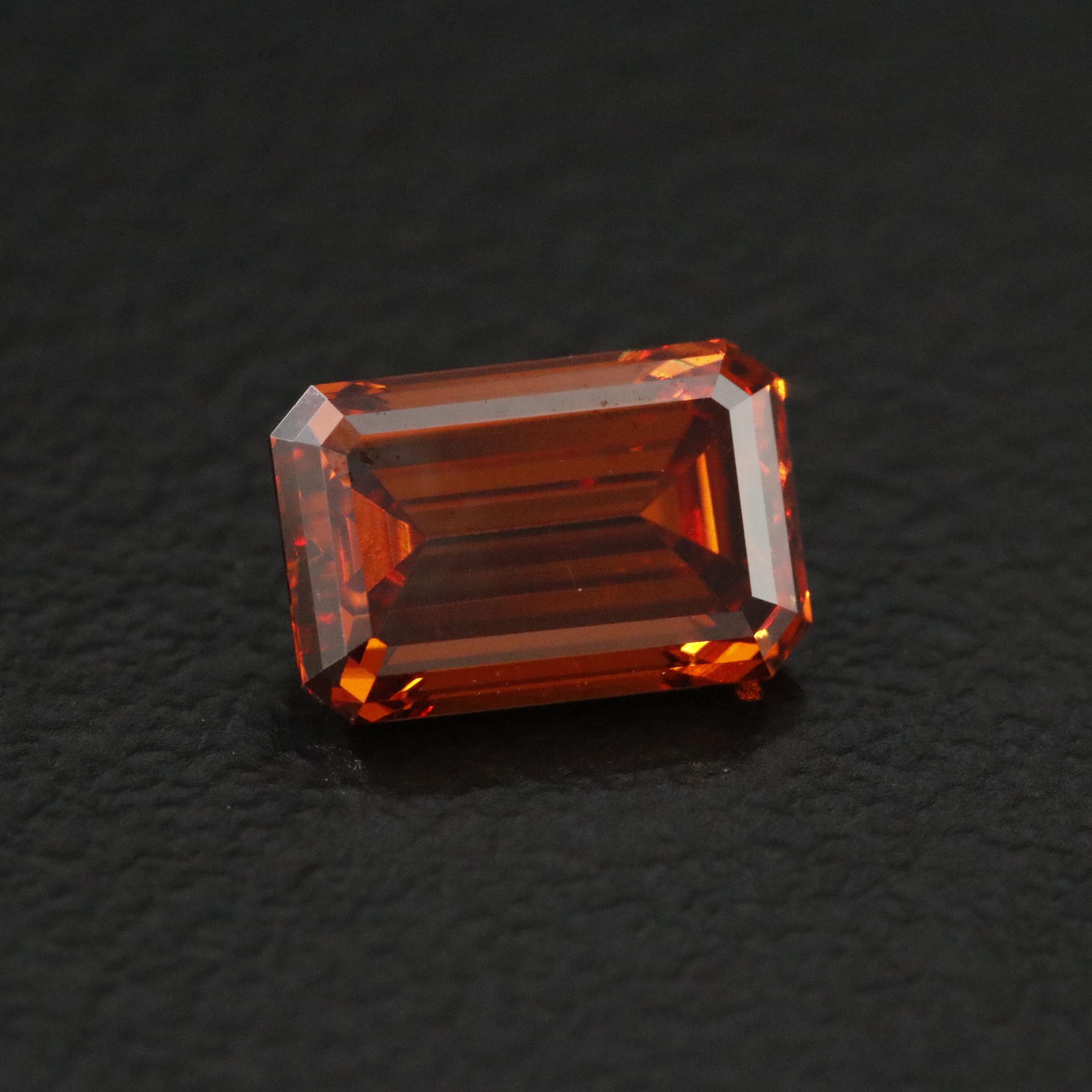 Loose 1.00 CT Lab Grown Fancy Orange Diamond with IGI Report