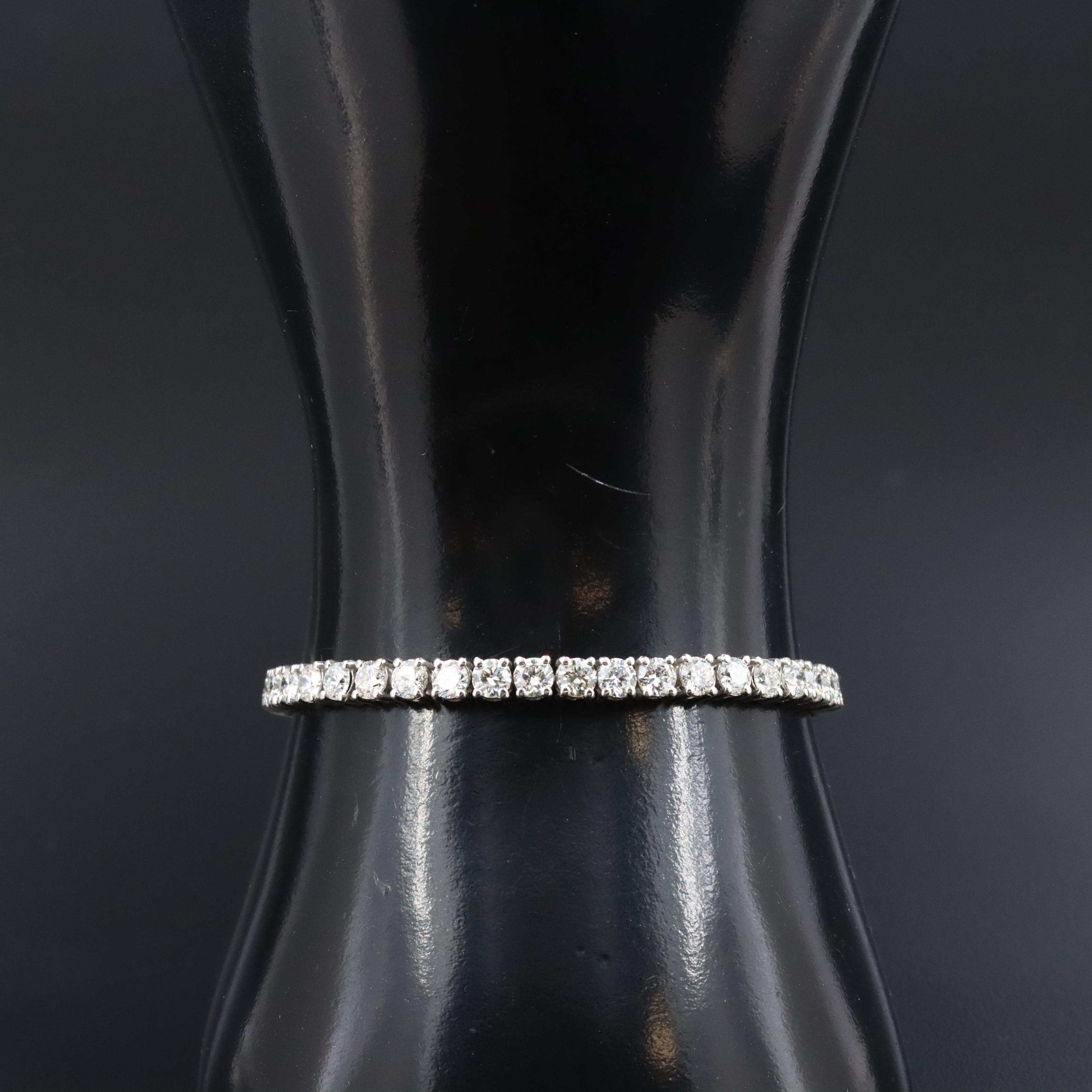 Platinum 7.57 CTW Diamond Line Bracelet with GIA Report