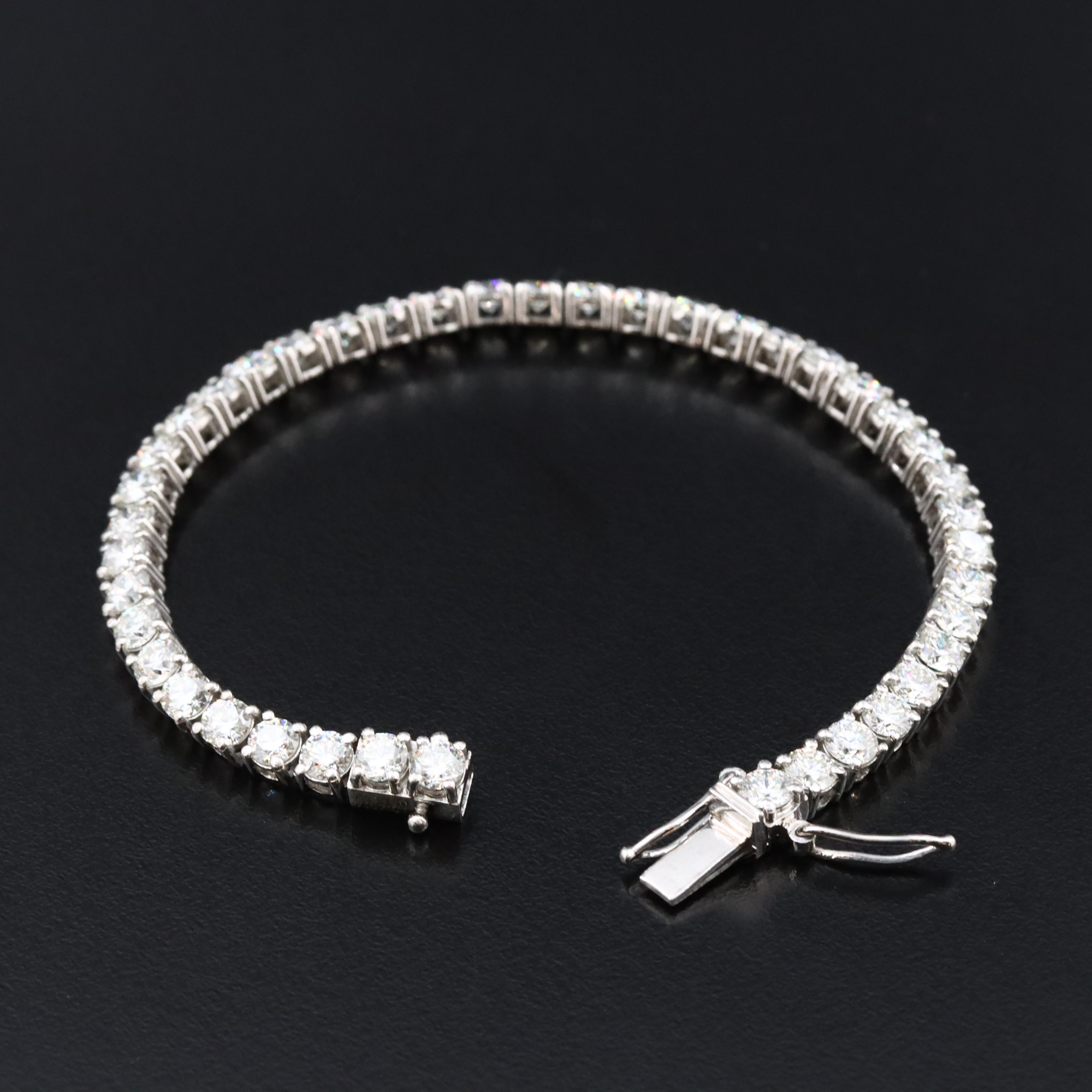 Platinum 7.57 CTW Diamond Line Bracelet with GIA Report