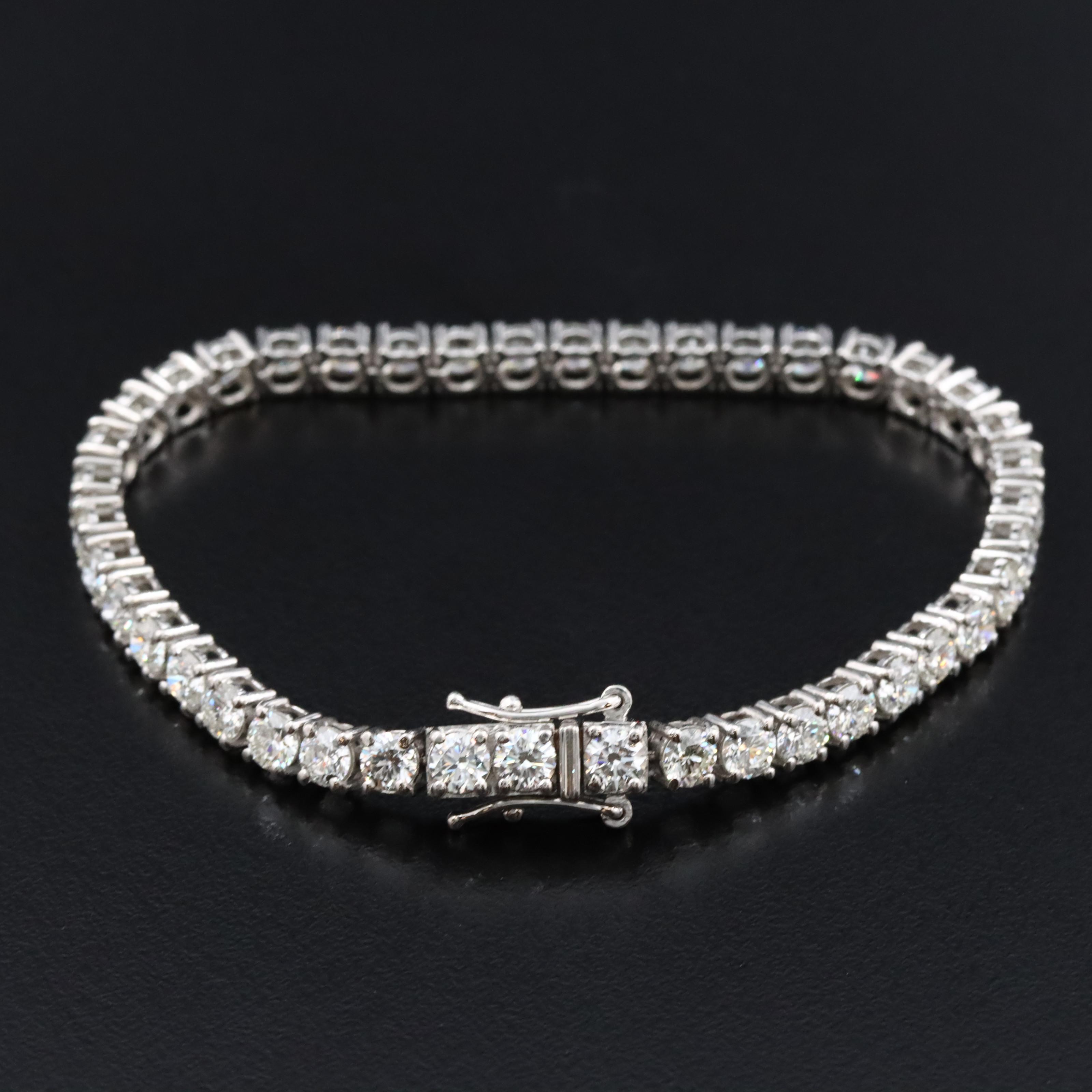 Platinum 7.57 CTW Diamond Line Bracelet with GIA Report