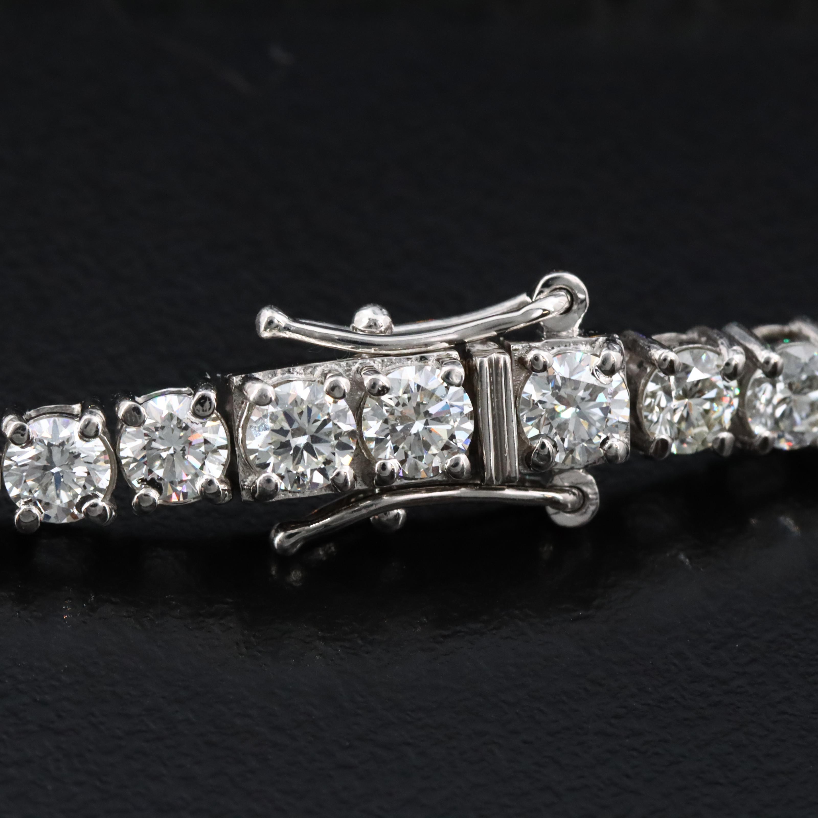 Platinum 7.57 CTW Diamond Line Bracelet with GIA Report