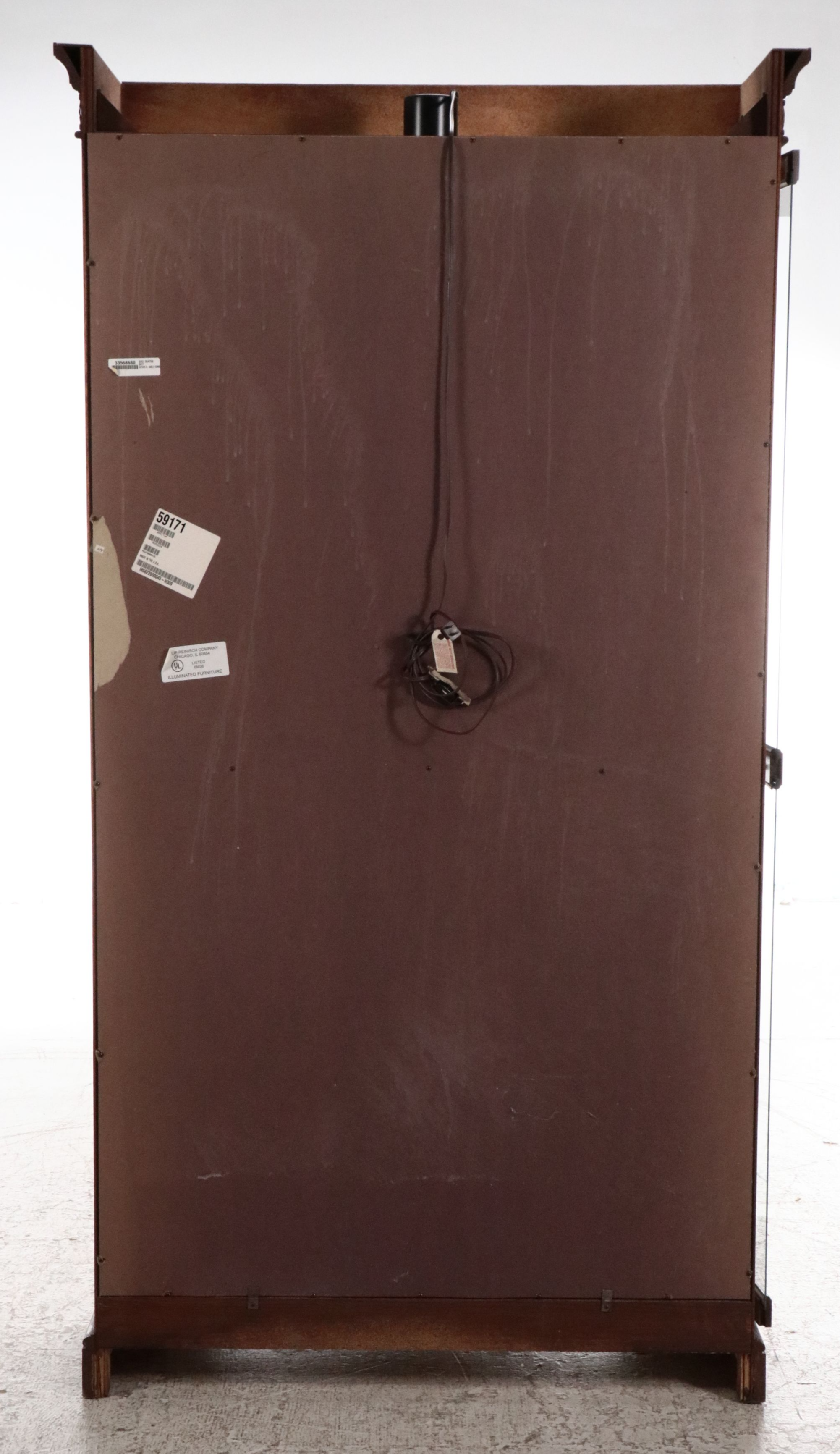 Victorian Style Oak Illuminated Display Cabinet