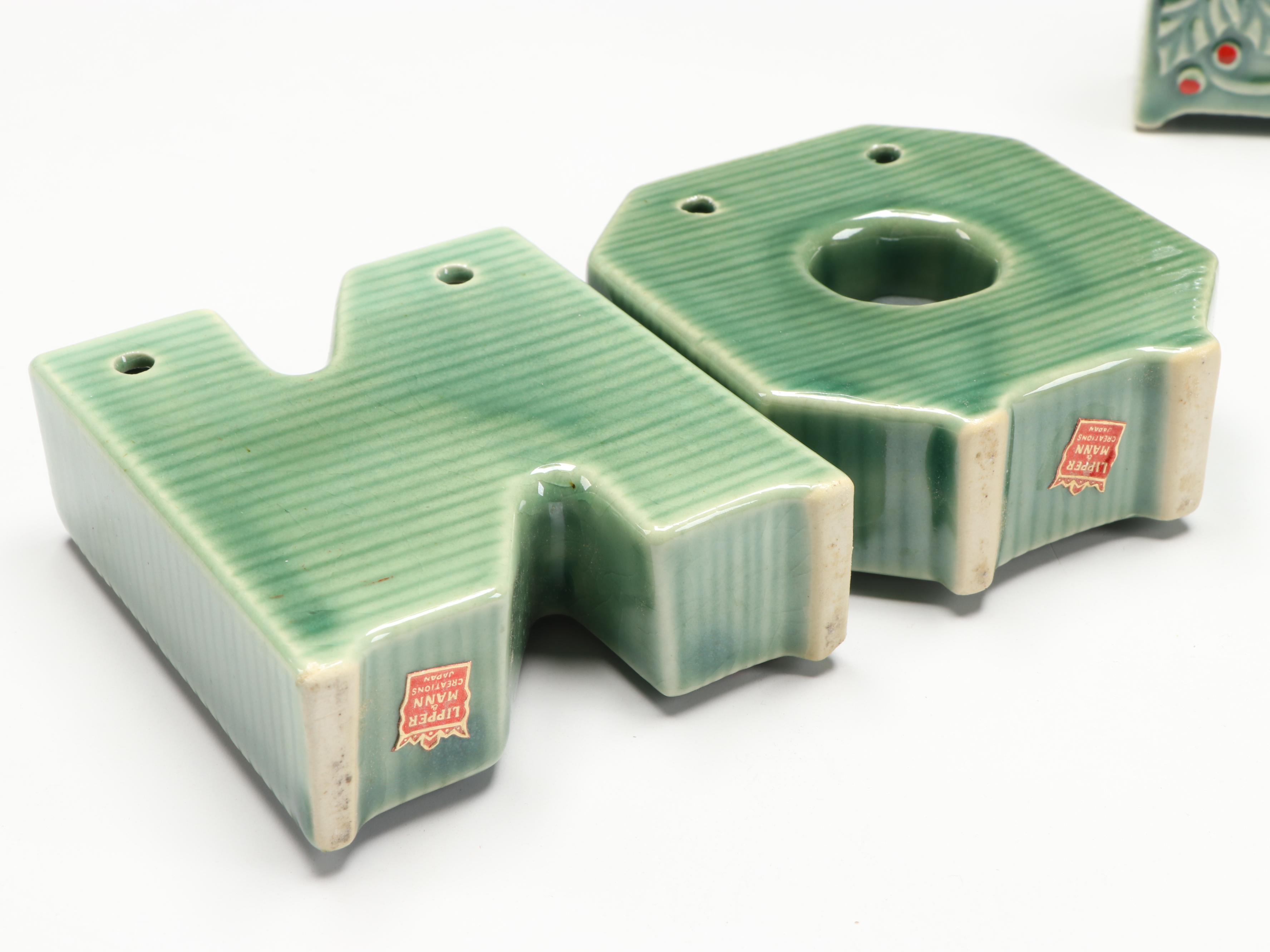 Louisville Stoneware Mr. and Mrs. Claus Figurines with Other Seasonal Décor