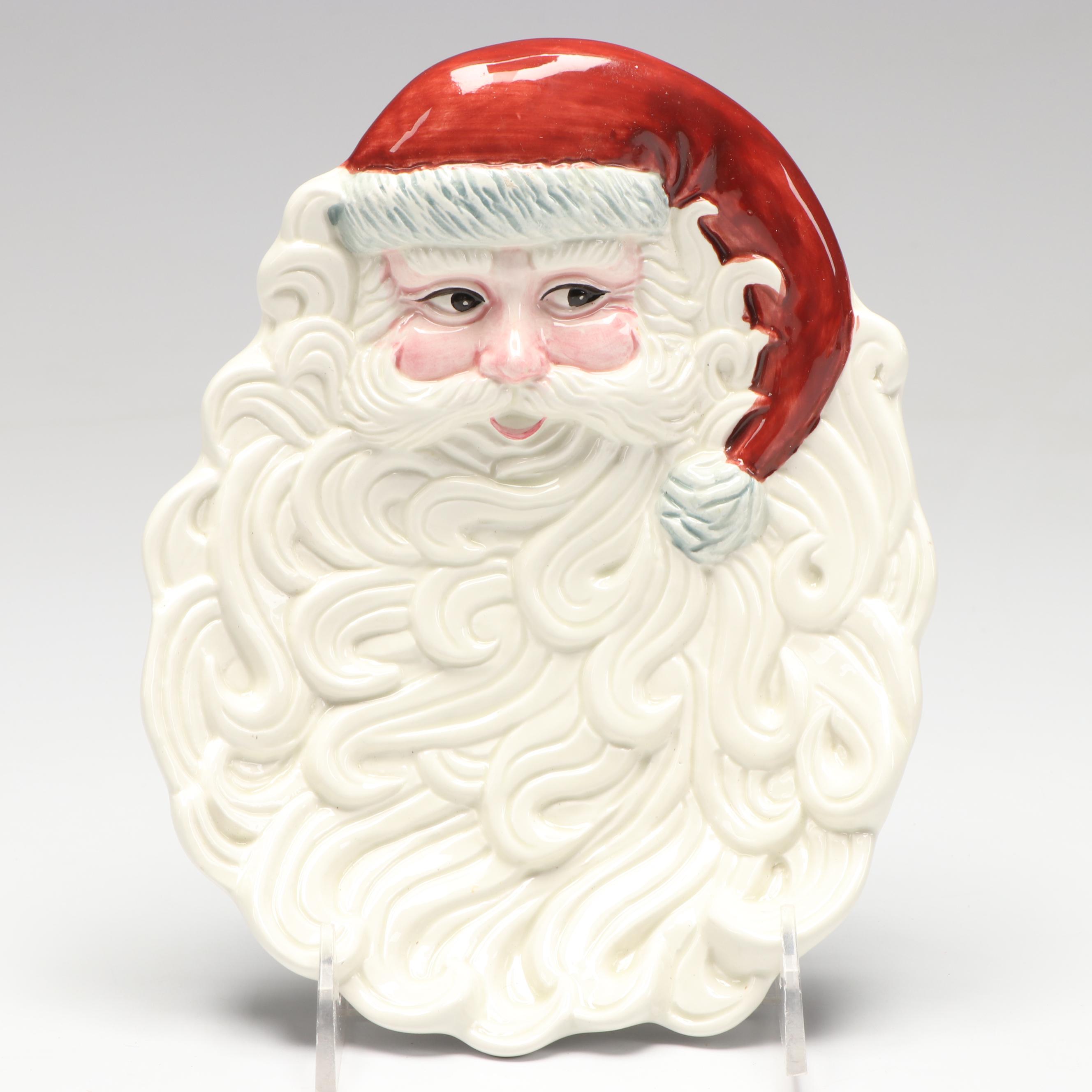 Louisville Stoneware Mr. and Mrs. Claus Figurines with Other Seasonal Décor