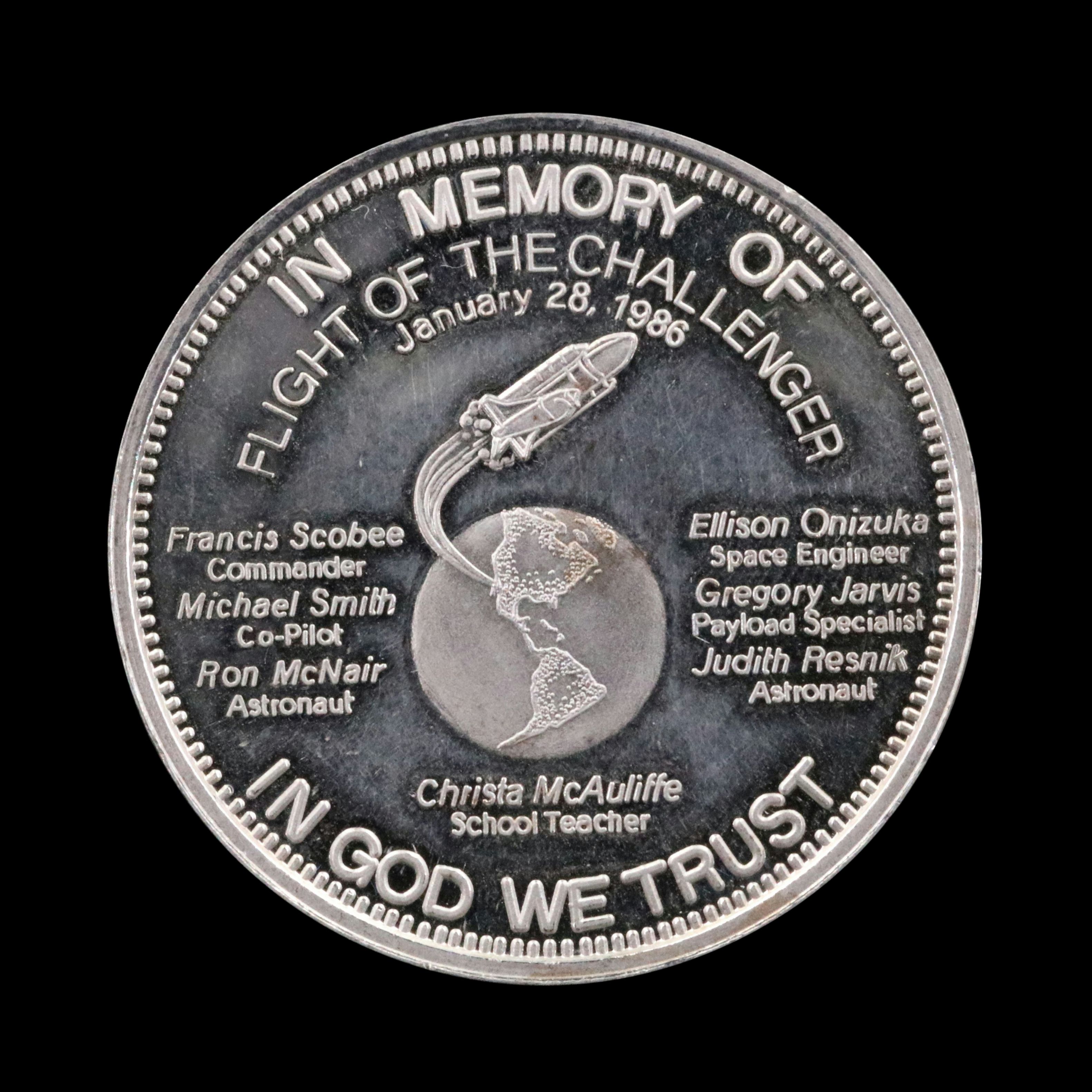 Space Shuttle Challenger Commemorative 1-Oz. Fine Silver Round