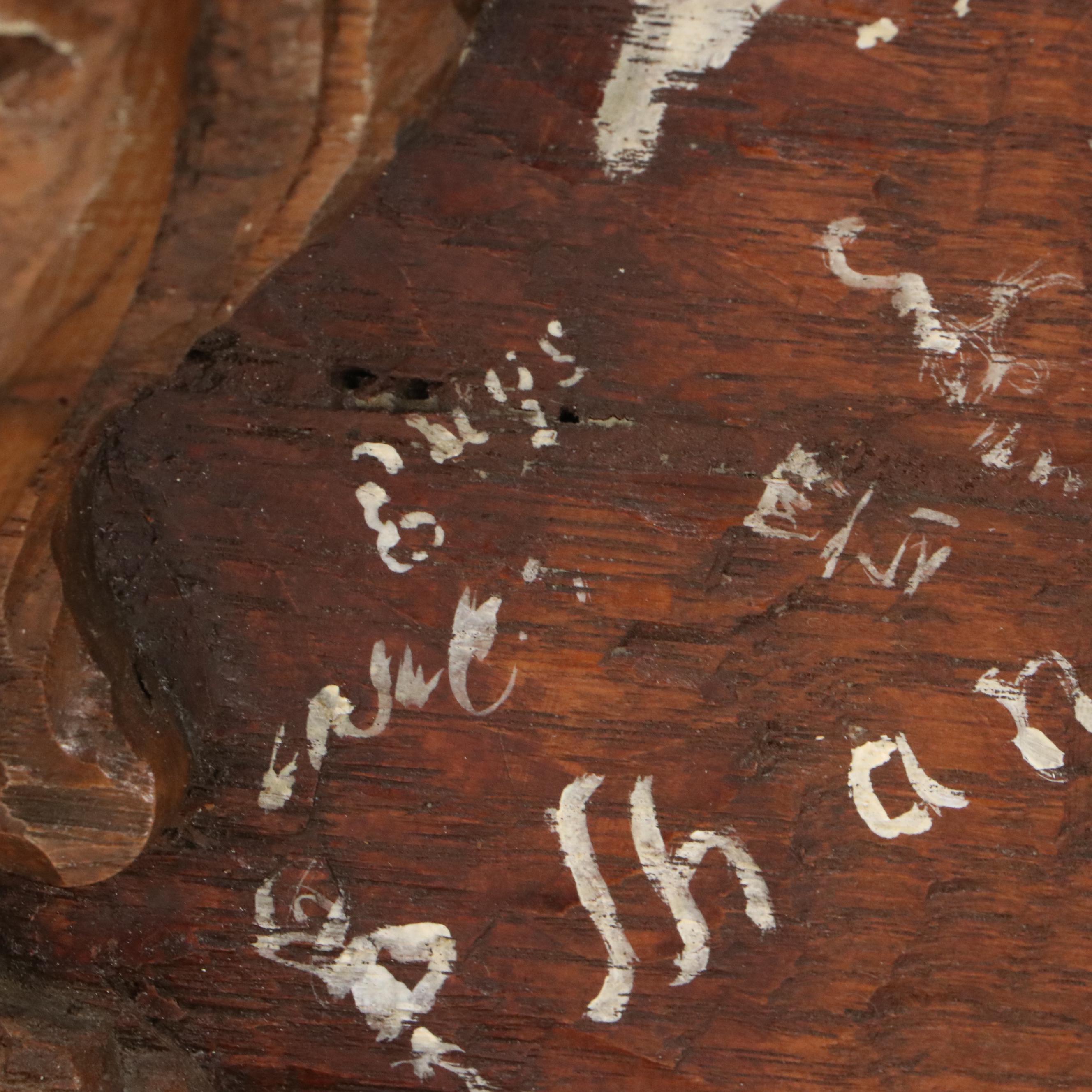 Mike Makras Carved Oak Sculpture "Blind Lemon / Mahogany Hall," 1970s