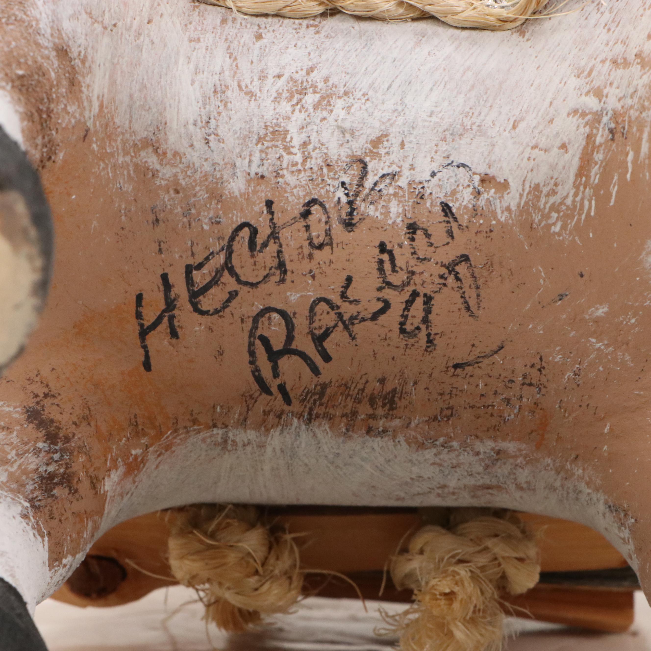 Hector Rascon Carved Wooden Burro with Wood Stack, 1990