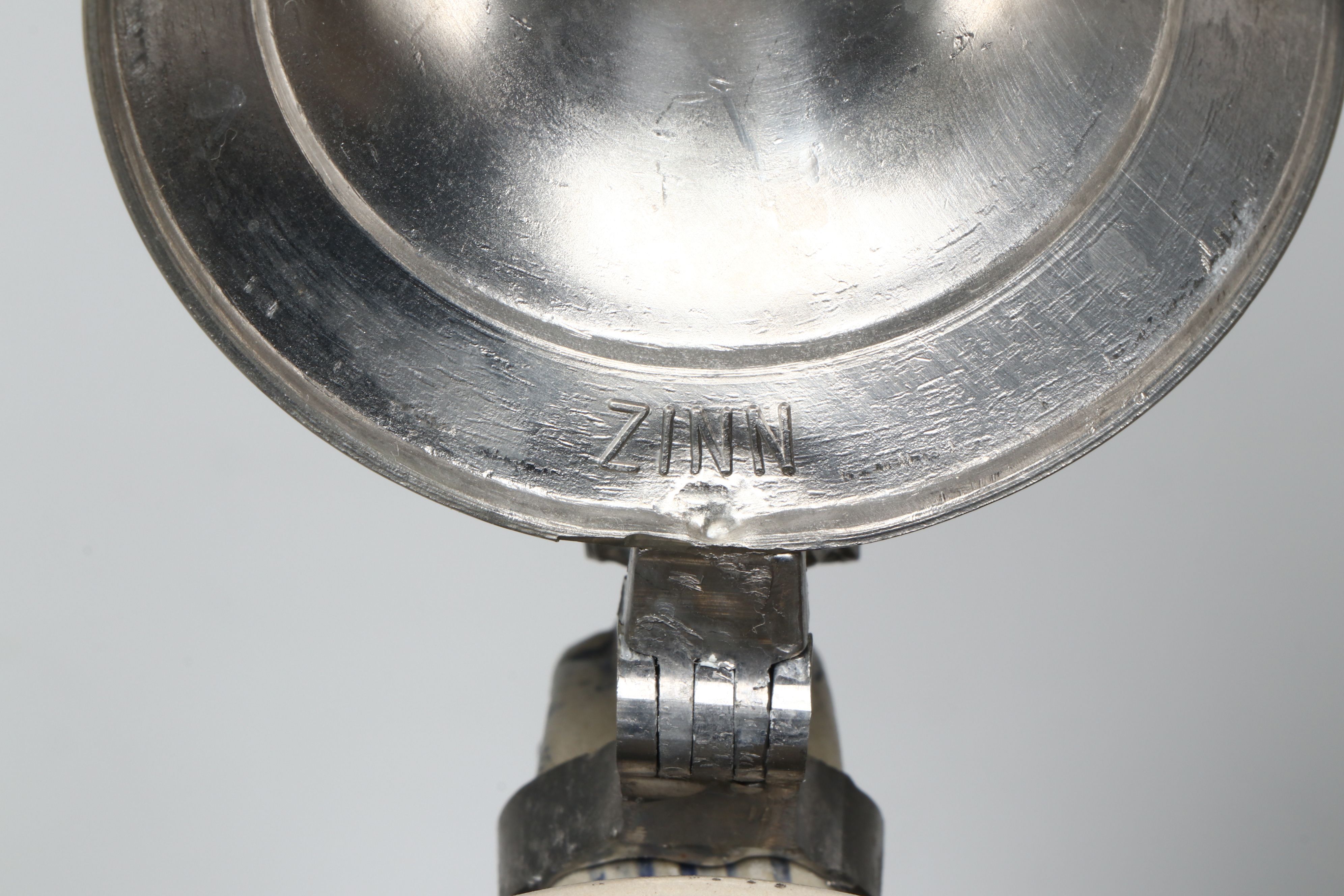 Thewalt and Reinhold Merkelbach Salt Glazed Stoneware Steins with SKS Tin Stein