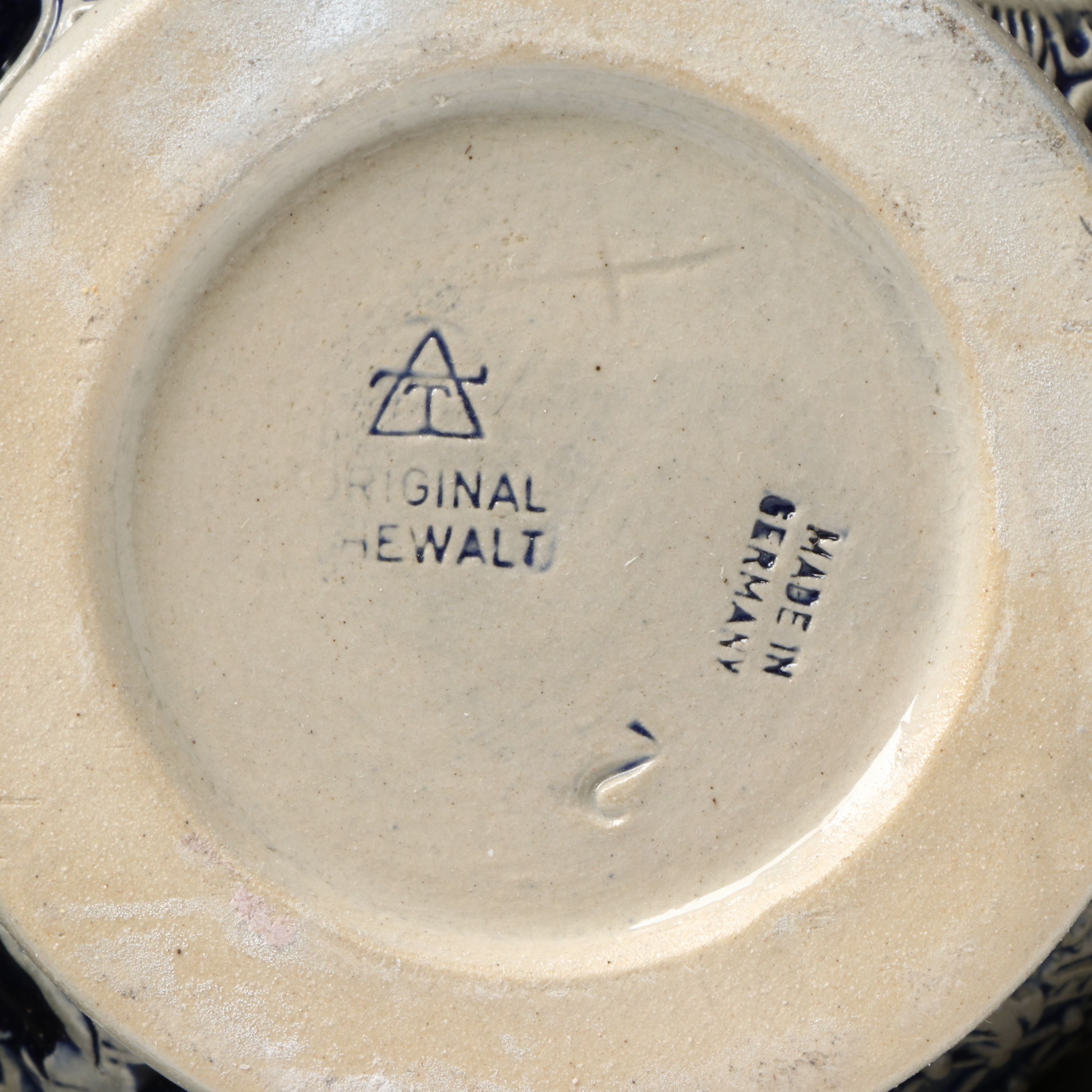 Thewalt and Reinhold Merkelbach Salt Glazed Stoneware Steins with SKS Tin Stein