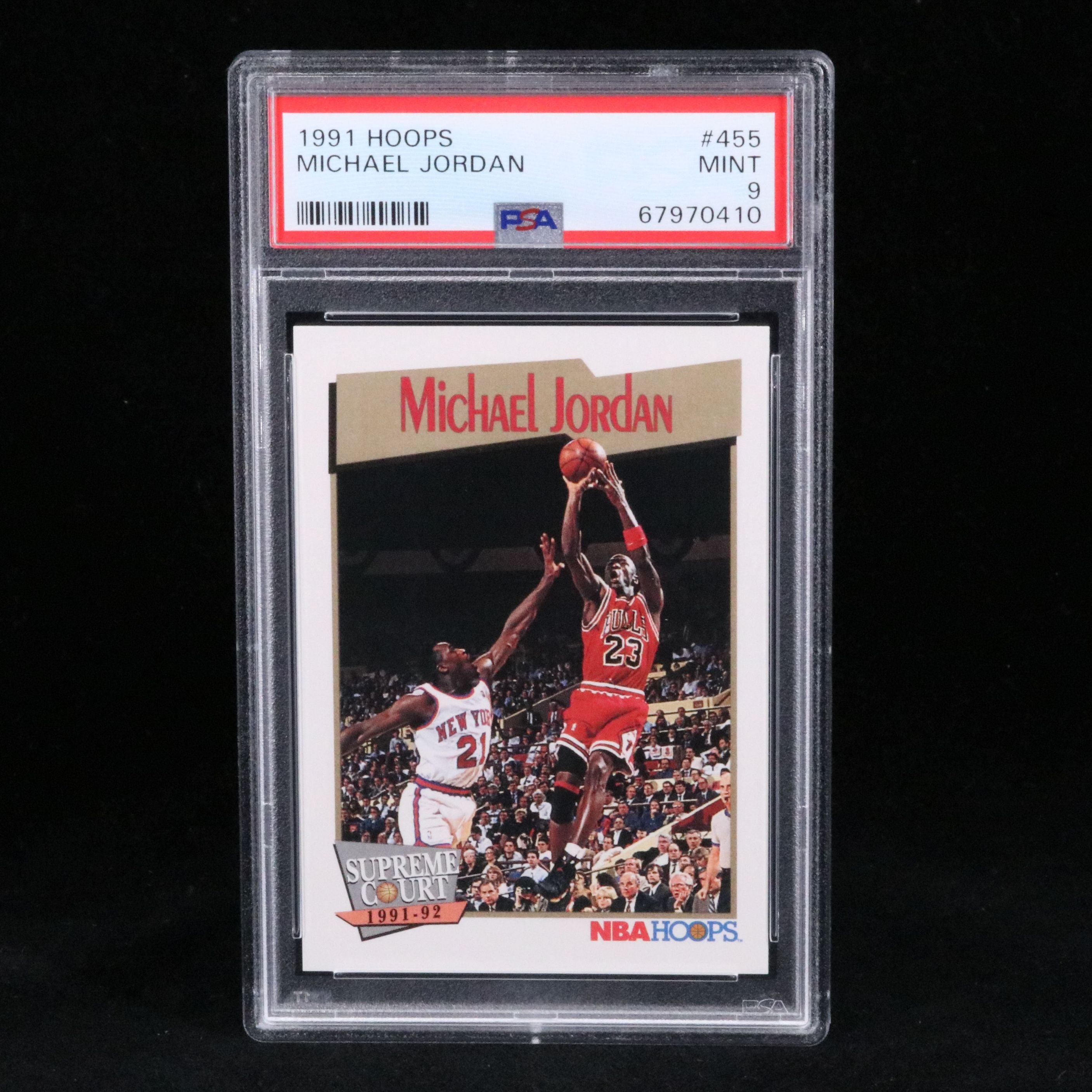 1991 NBA Hoops Michael Jordan Chicago Bulls Basketball Card Graded PSA 9