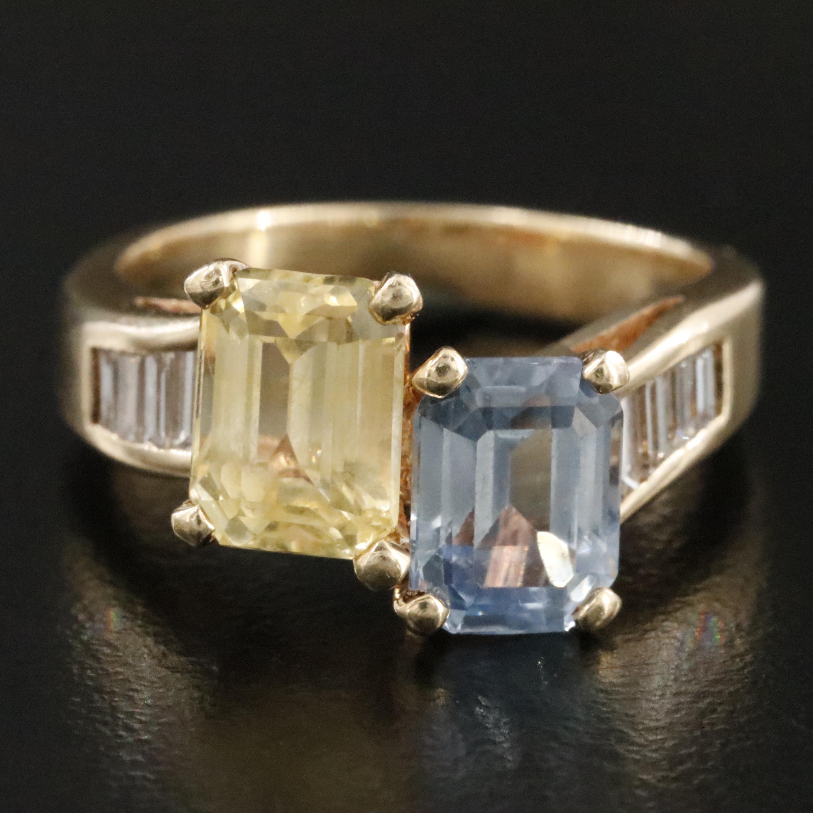 14K Sapphire and Diamond Ring