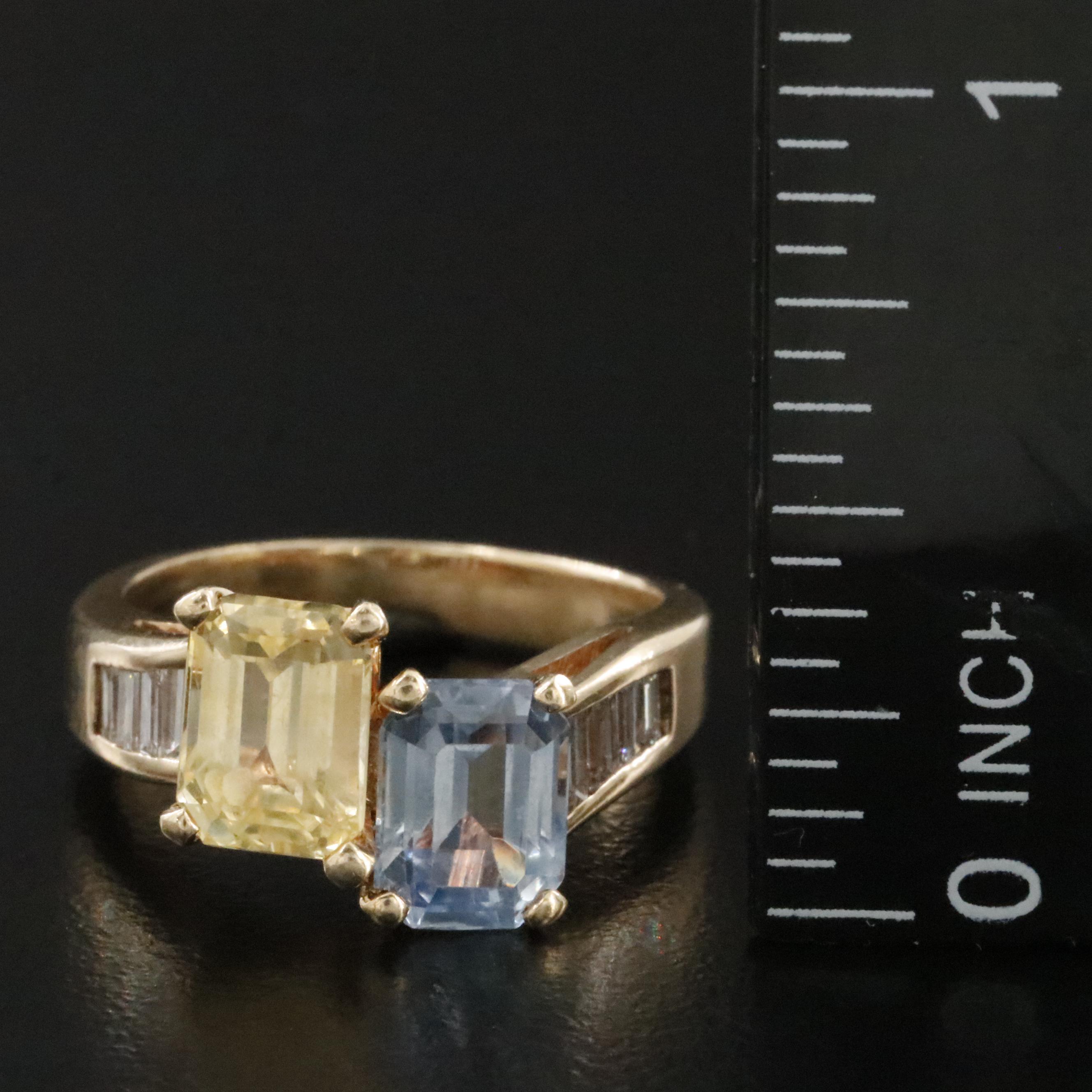 14K Sapphire and Diamond Ring