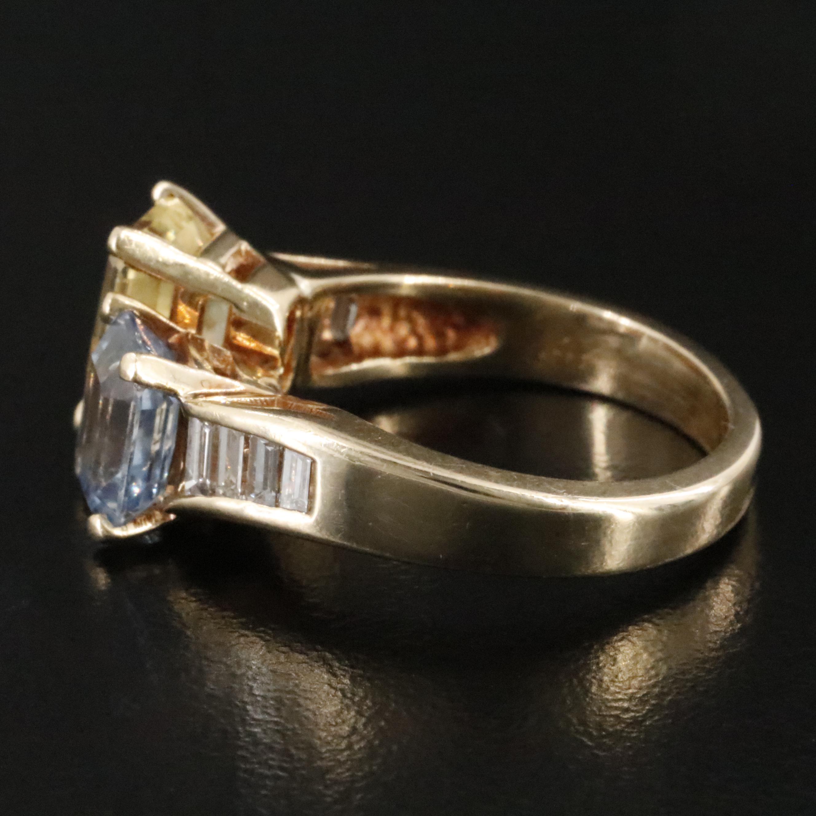 14K Sapphire and Diamond Ring