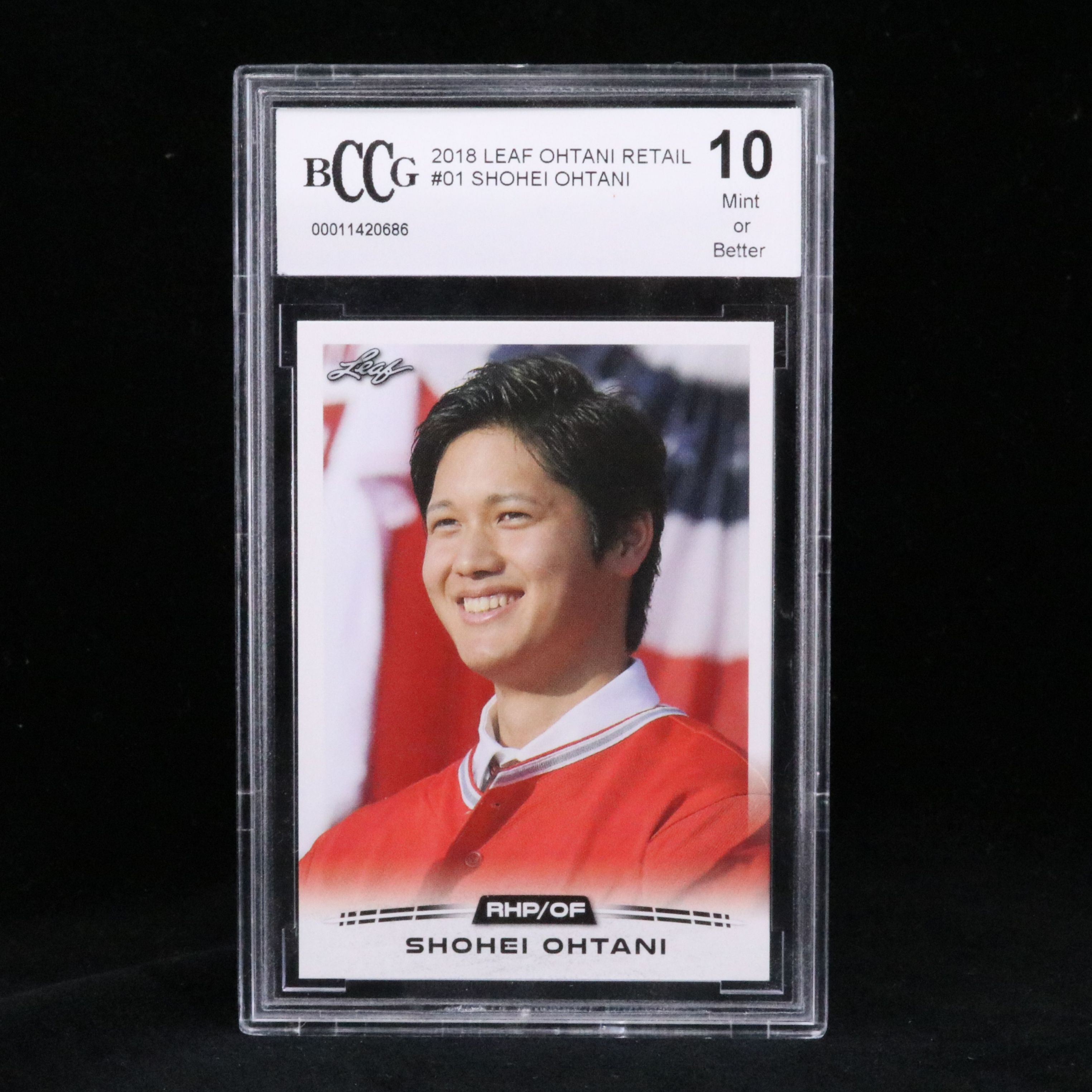 2018 Leaf Shohei Ohtani Rookie Year Baseball Card Graded BCCG 10