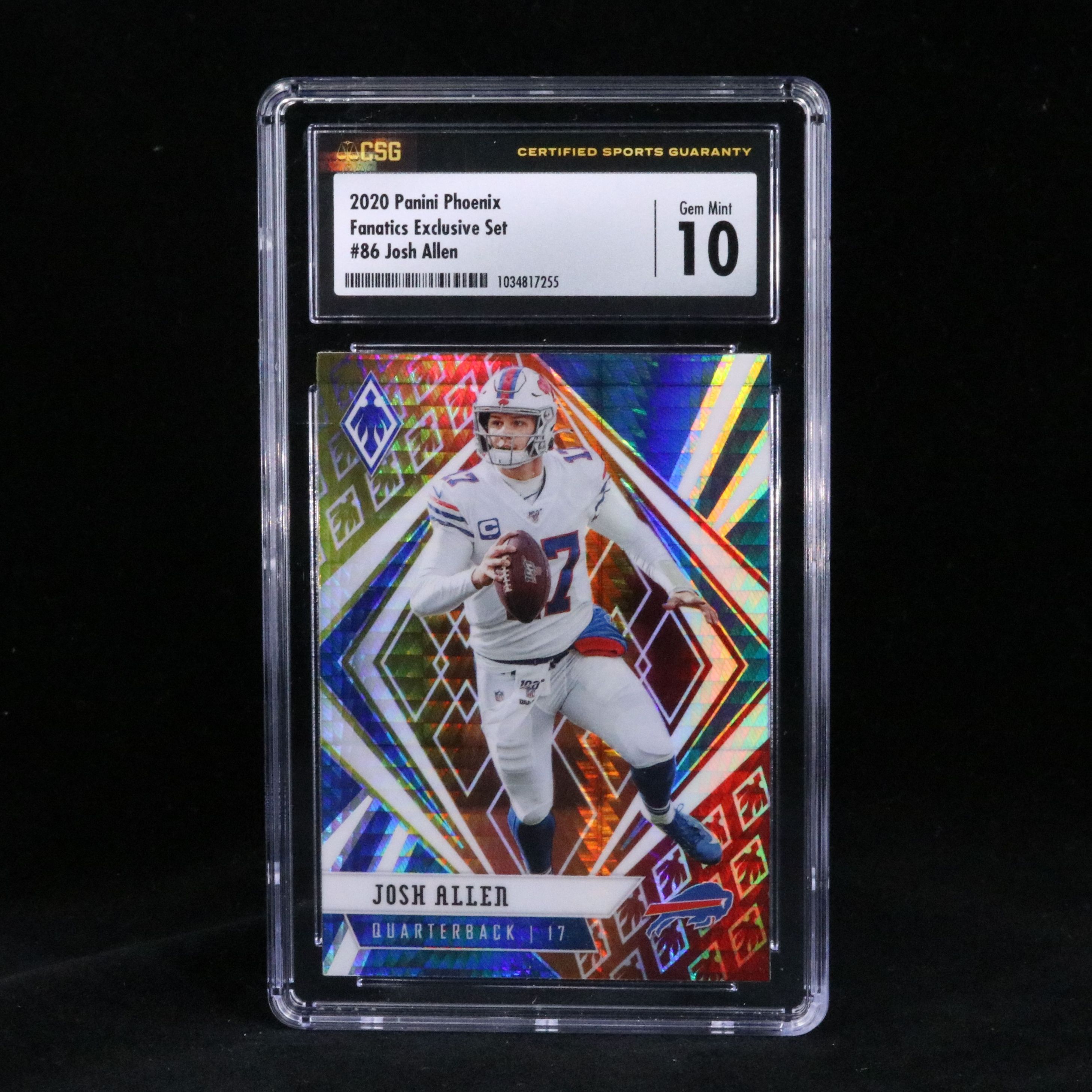 2020 Phoenix Josh Allen Fanatics Exclusive Set Football Card Graded CSG 10