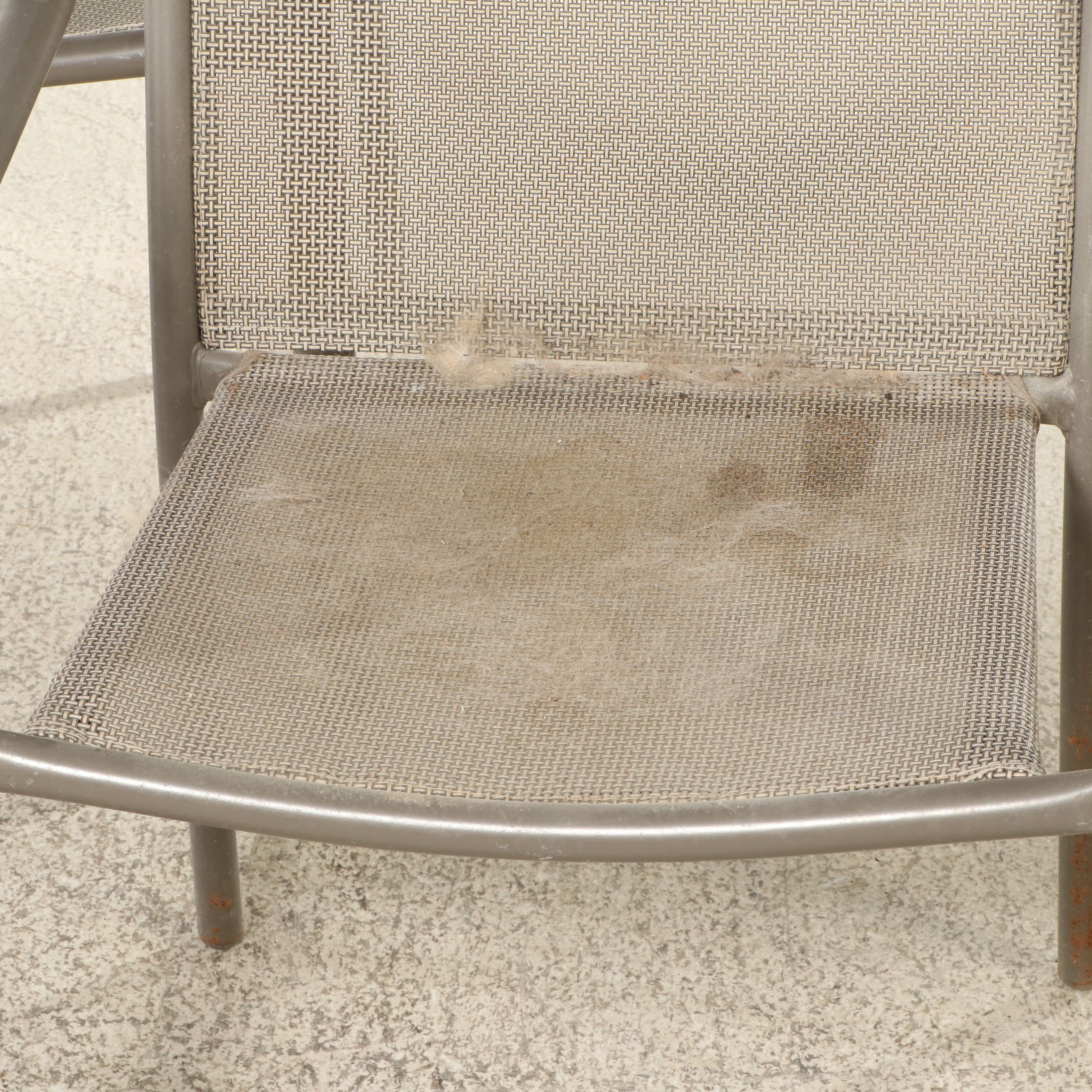 Four Aluminum Framed Patio Armchairs