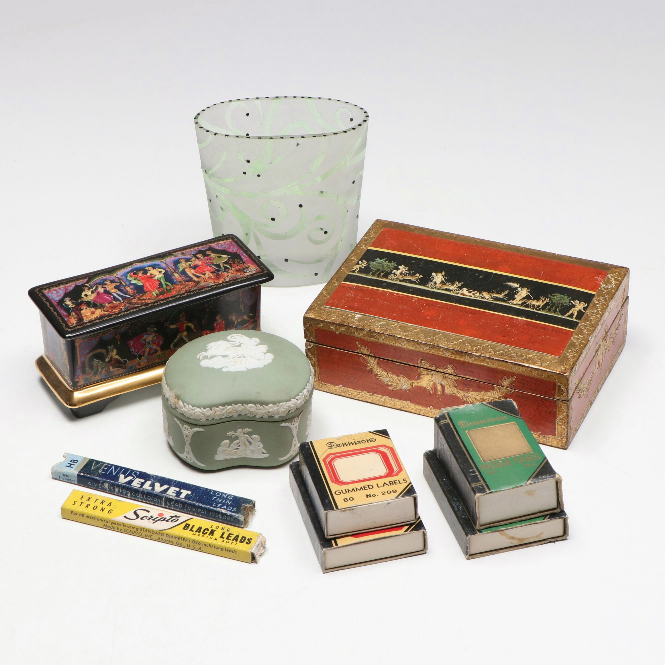 Ardleigh Elliott & Sons Nutcracker Music Box with Wedgwood and Other Table Décor