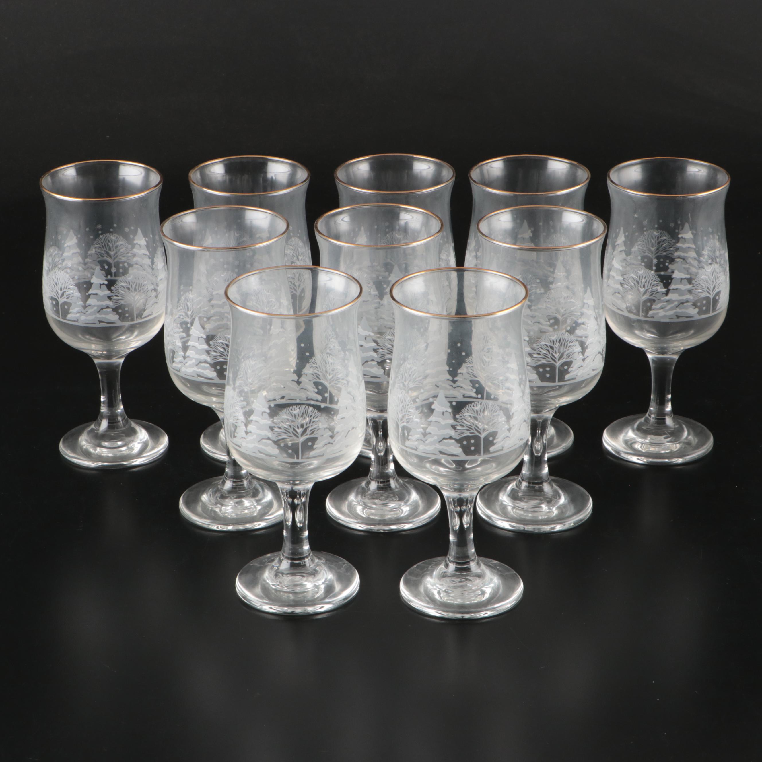 Lynn's China "Pine" Glass Goblets