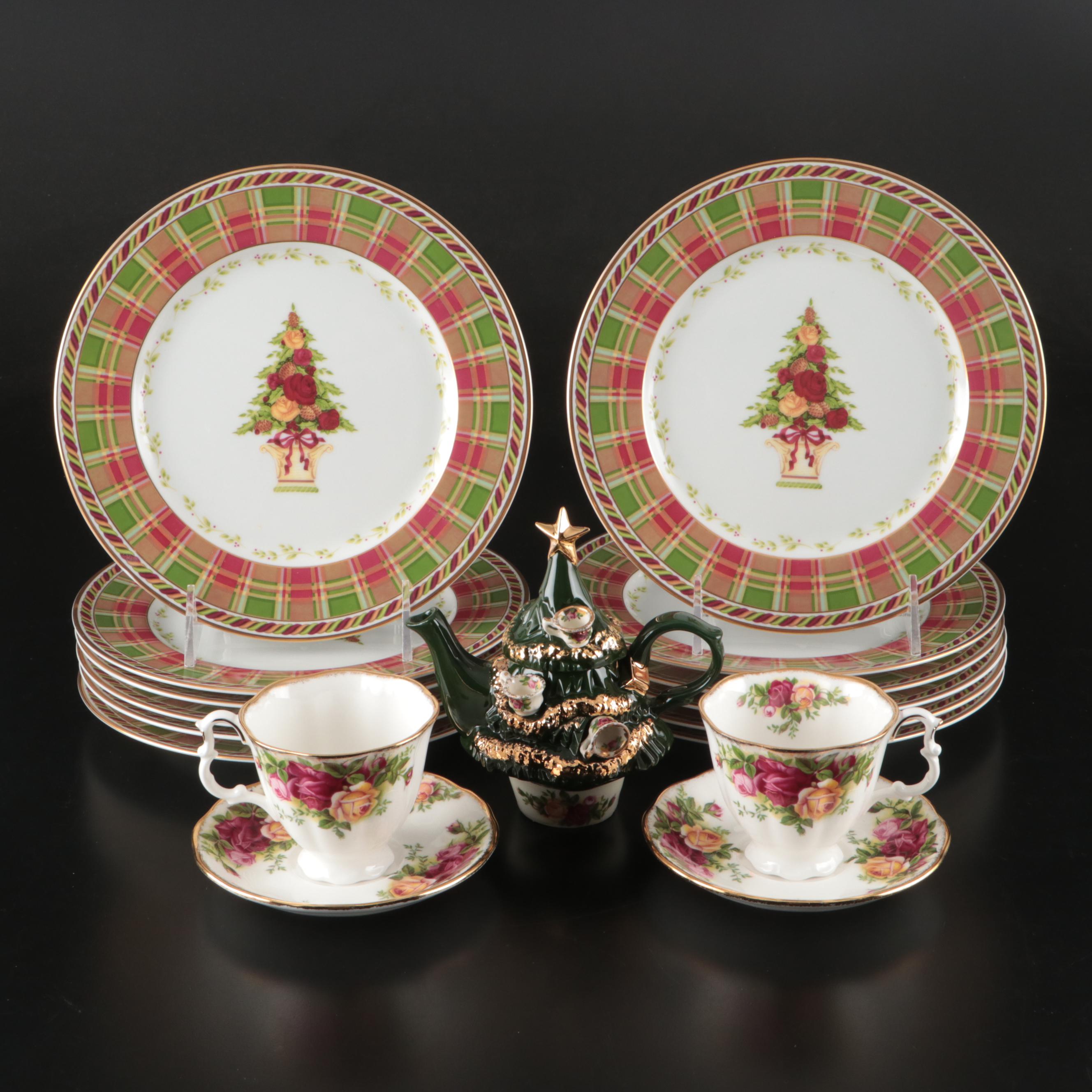 Royal Albert &quot;Seasons of Colour&quot; Porcelain Salad Plates with Tableware