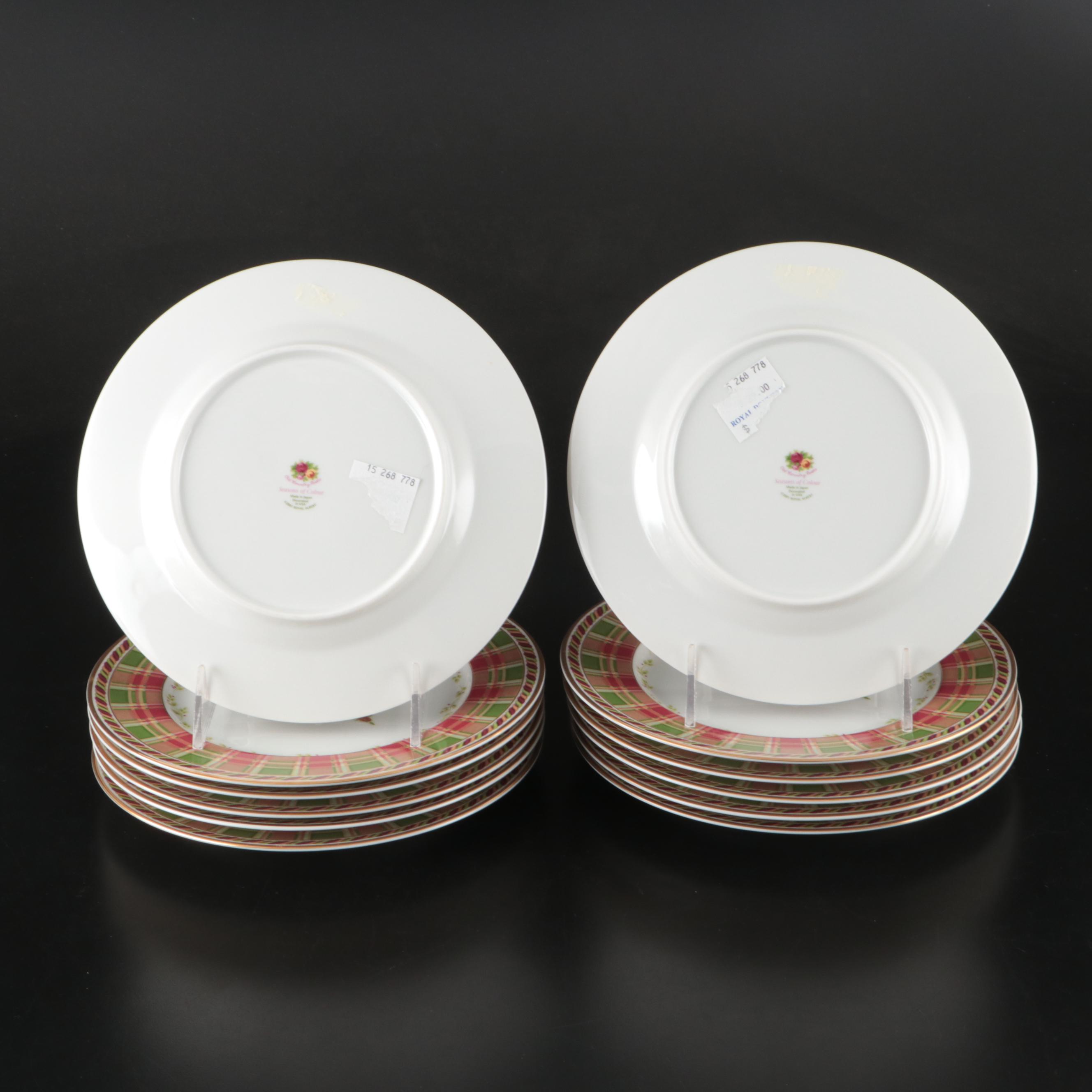 Royal Albert "Seasons of Colour" Porcelain Salad Plates with Tableware