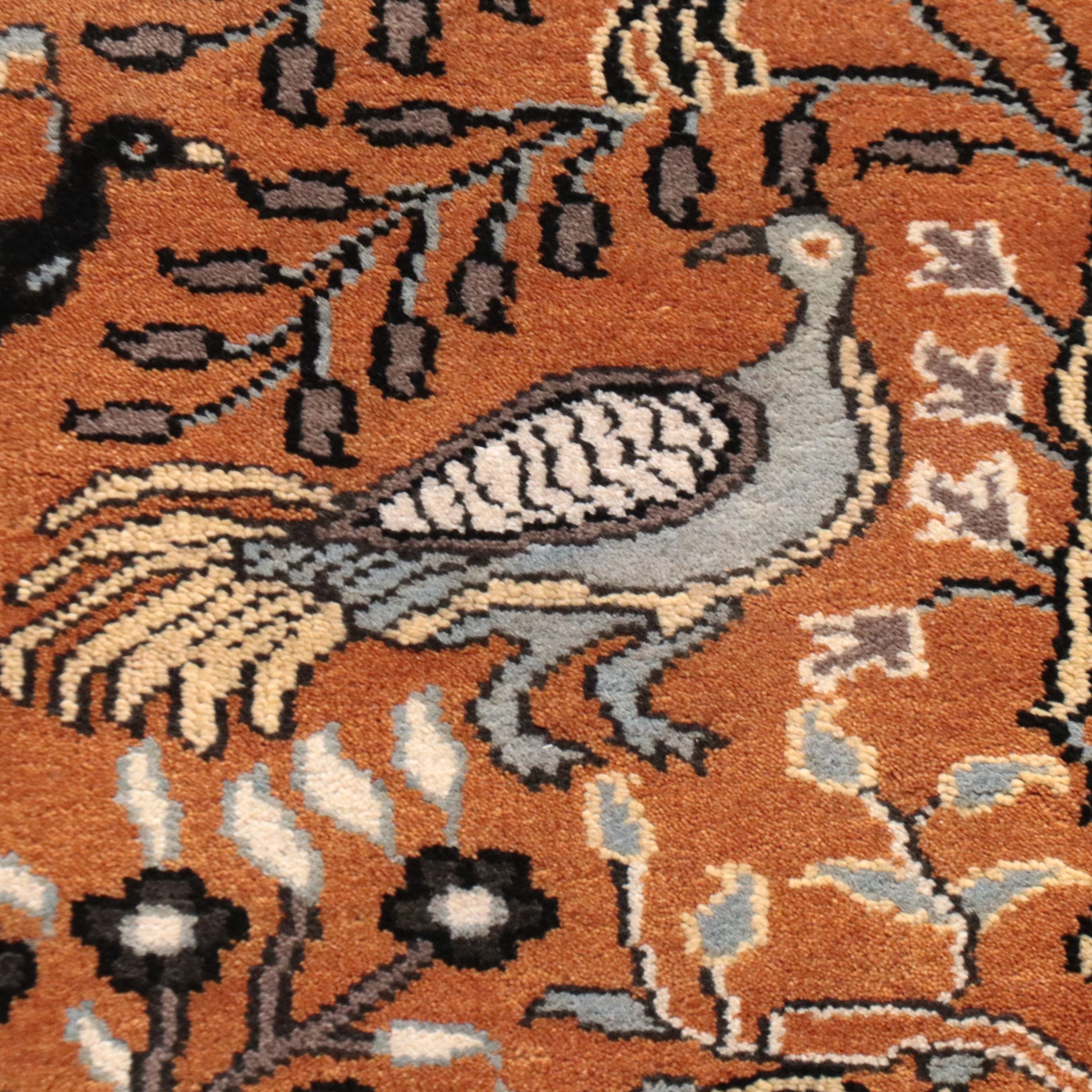 2'6 x 8'1 Hand-Knotted Indian Pictorial Carpet Runner