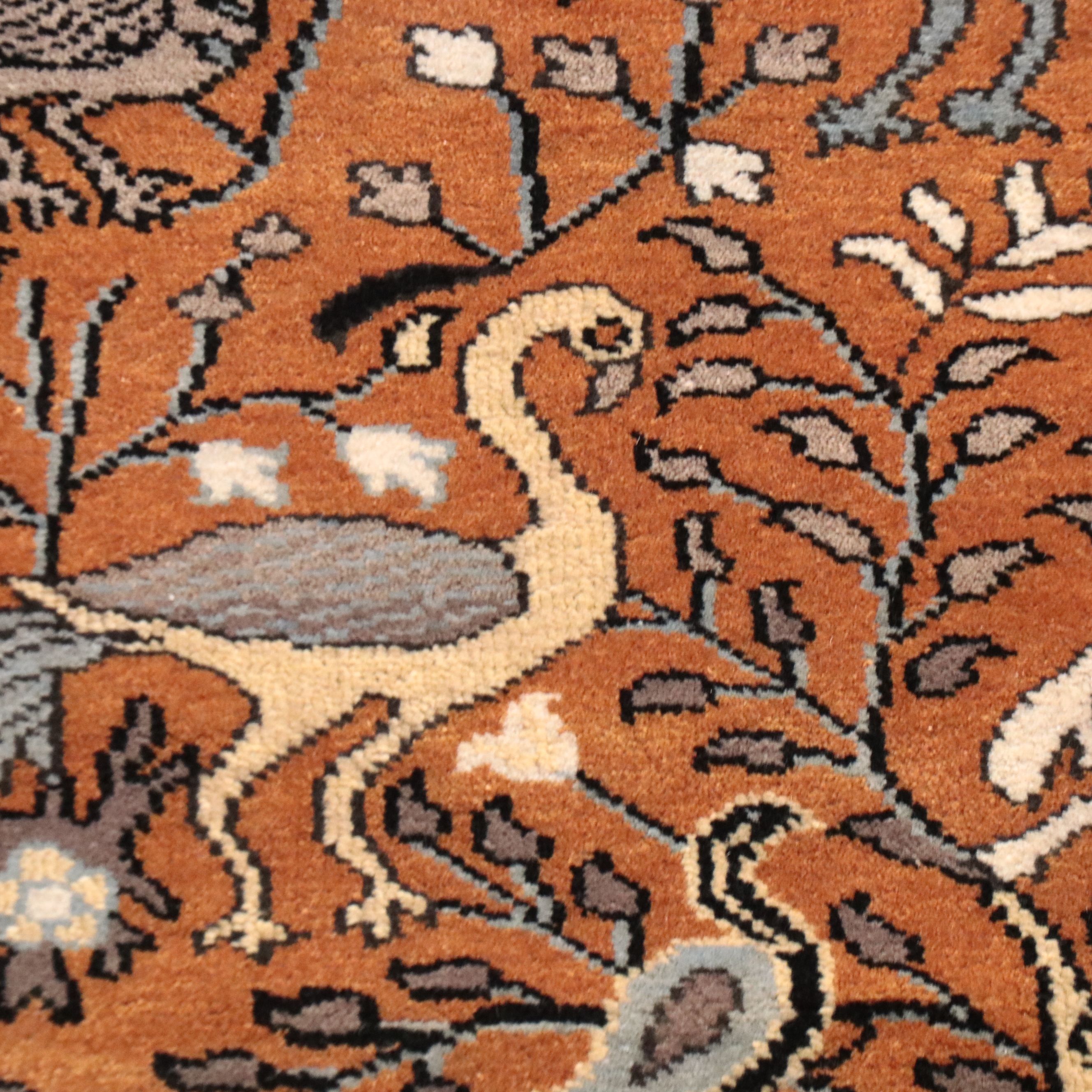 2'6 x 8'1 Hand-Knotted Indian Pictorial Carpet Runner