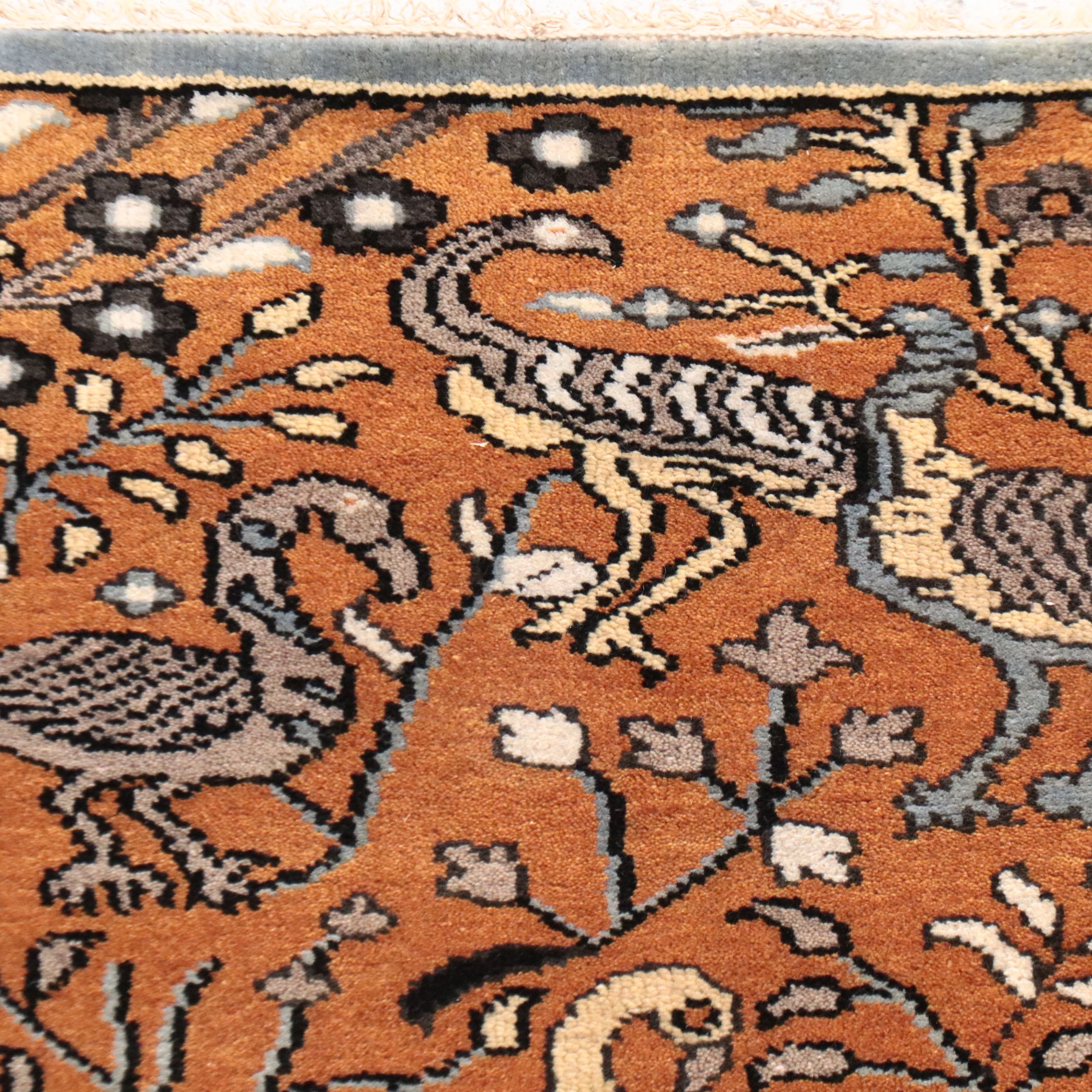 2'6 x 8'1 Hand-Knotted Indian Pictorial Carpet Runner