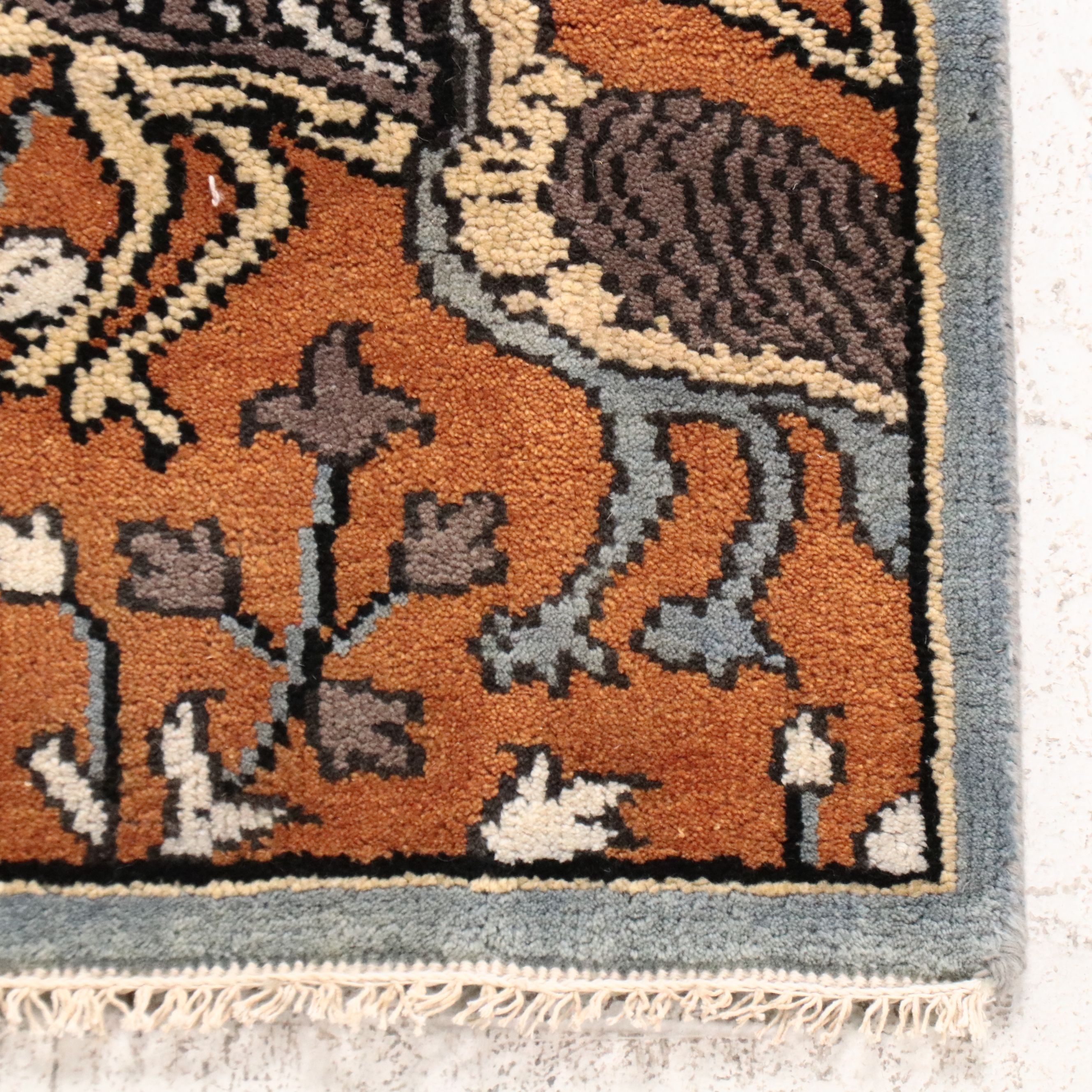 2'6 x 8'1 Hand-Knotted Indian Pictorial Carpet Runner